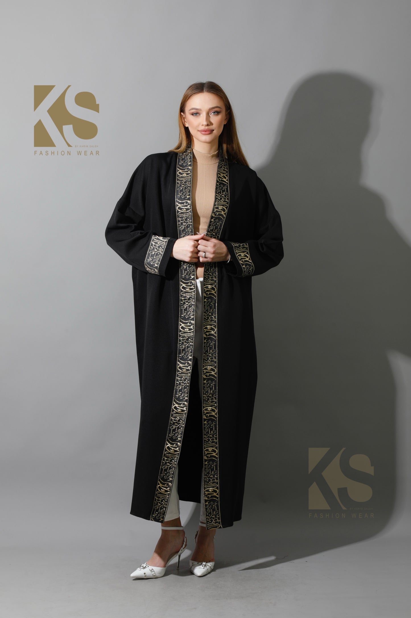 Arabic Long Kaftan - Black & Gold
