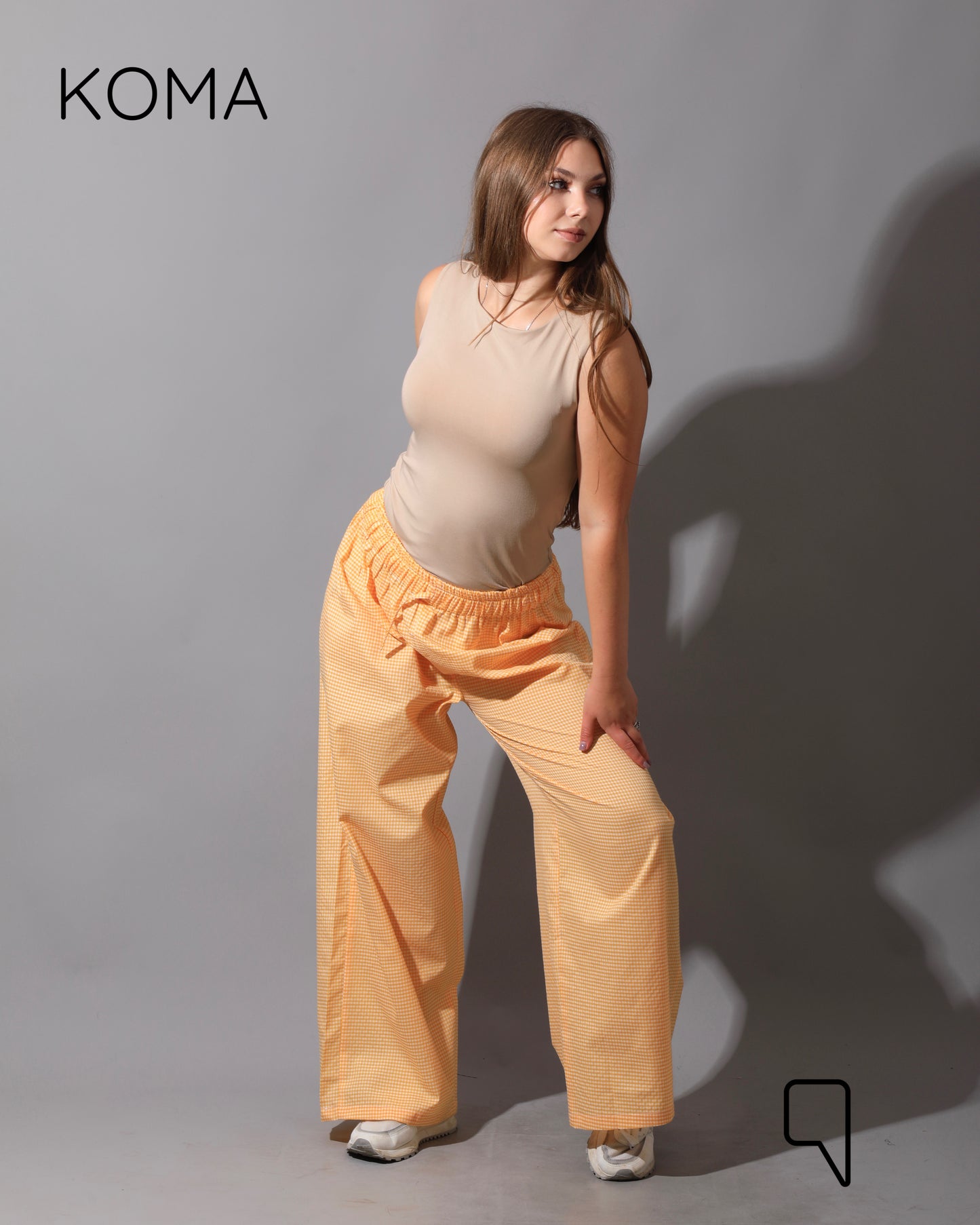 Plaid Straight Leg trousers - Plaid Yellow