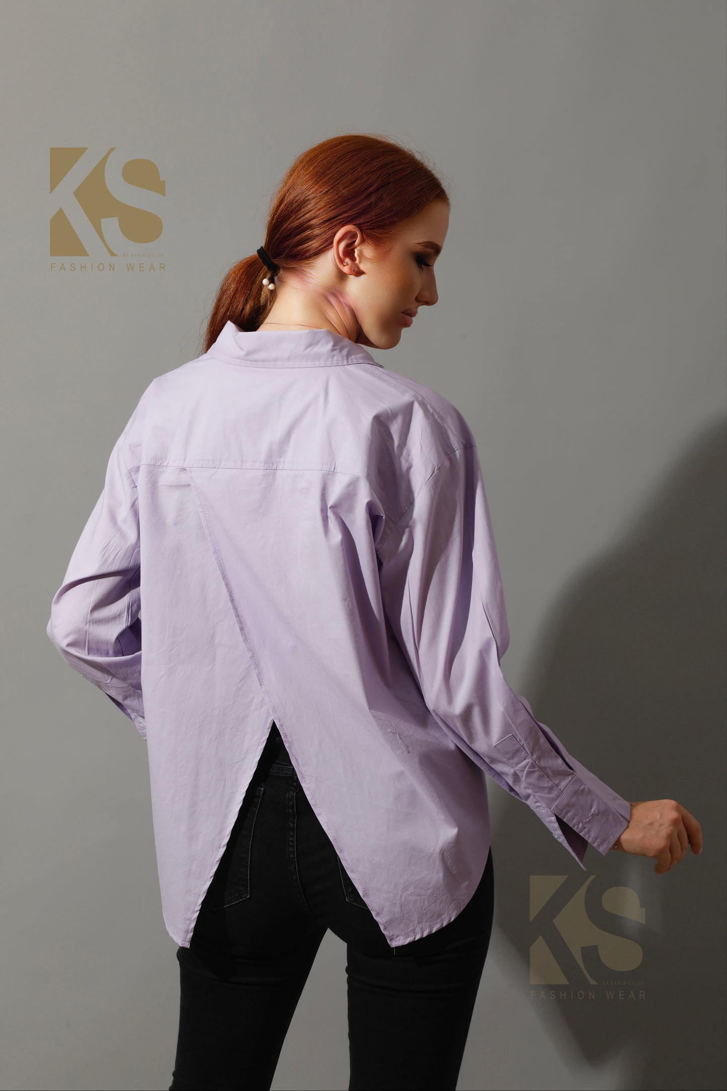 Back Slit Shirt - Lavender