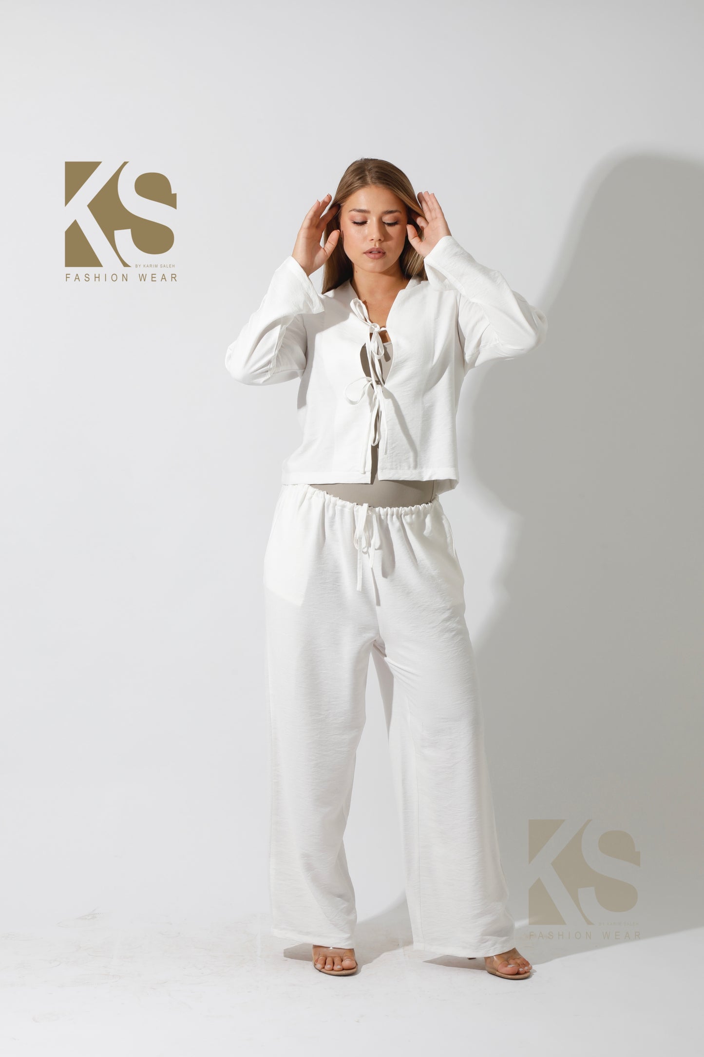 Co-Ord Lose Tied Pants - White