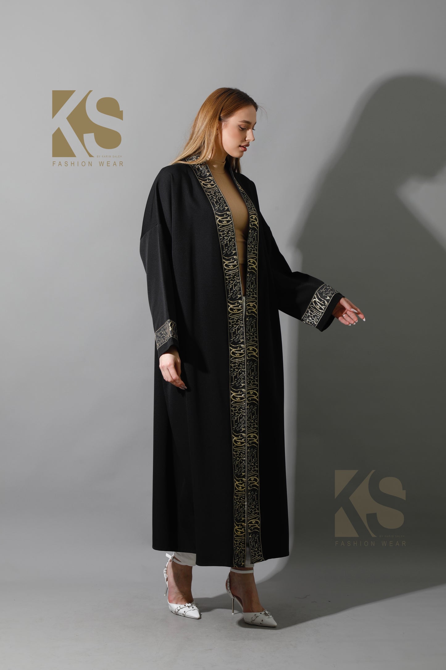 Arabic Long Kaftan - Black & Gold