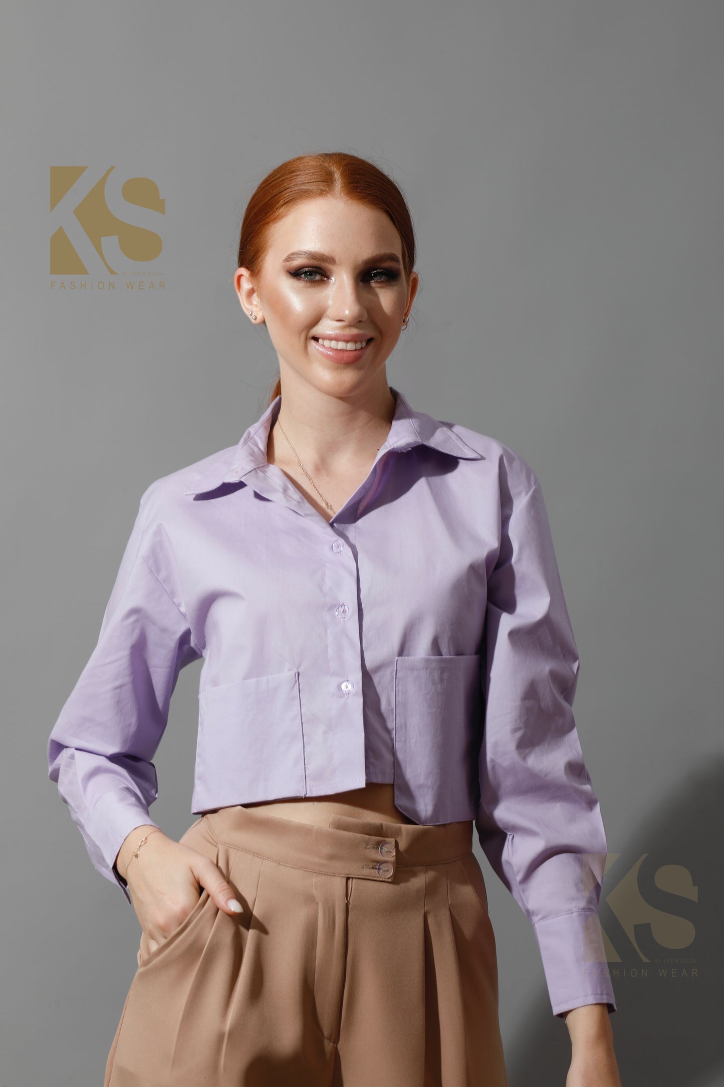 Cropped Shirt - Lavender