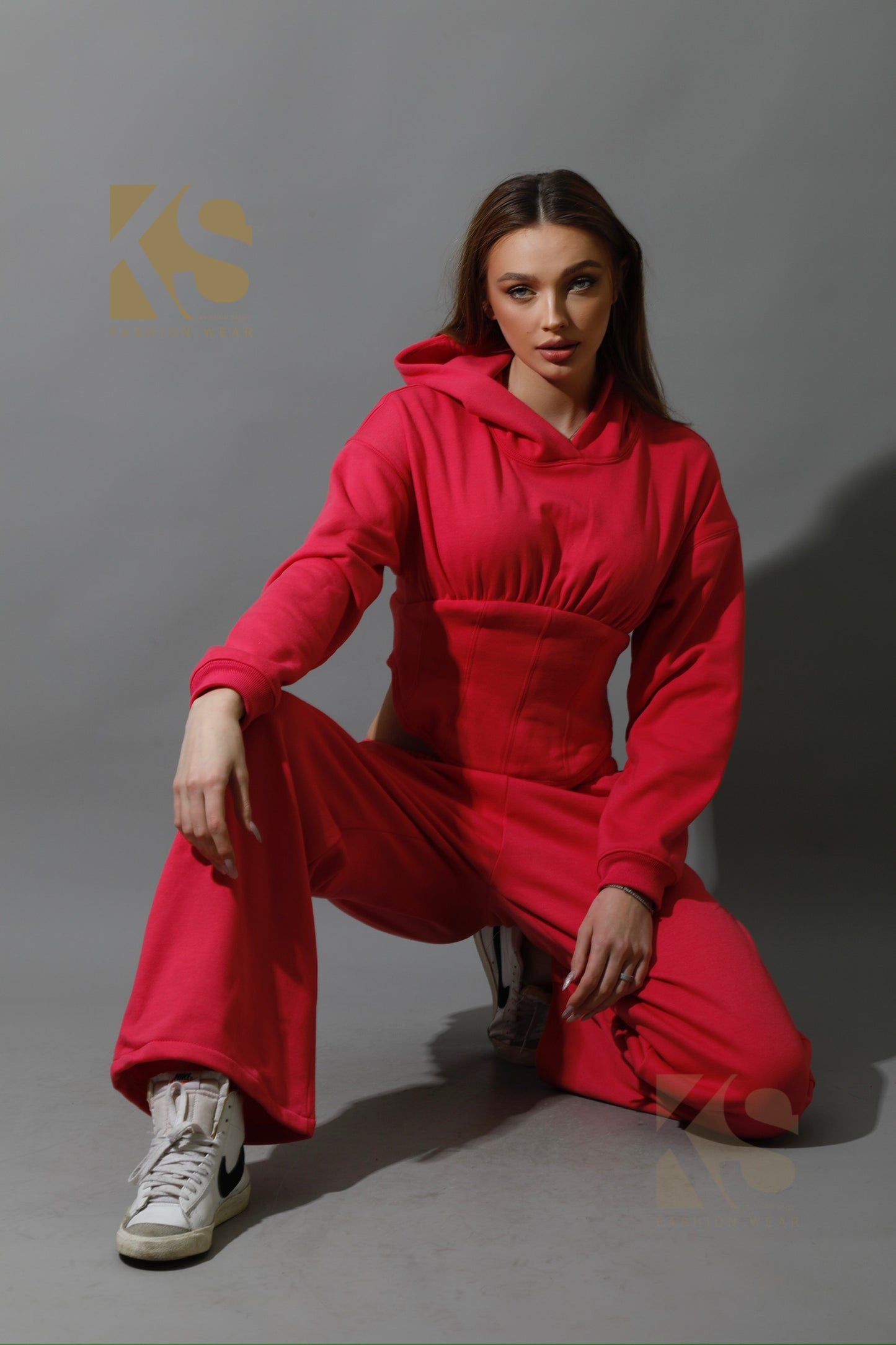 Corset Hoodie Set - Barbie Pink