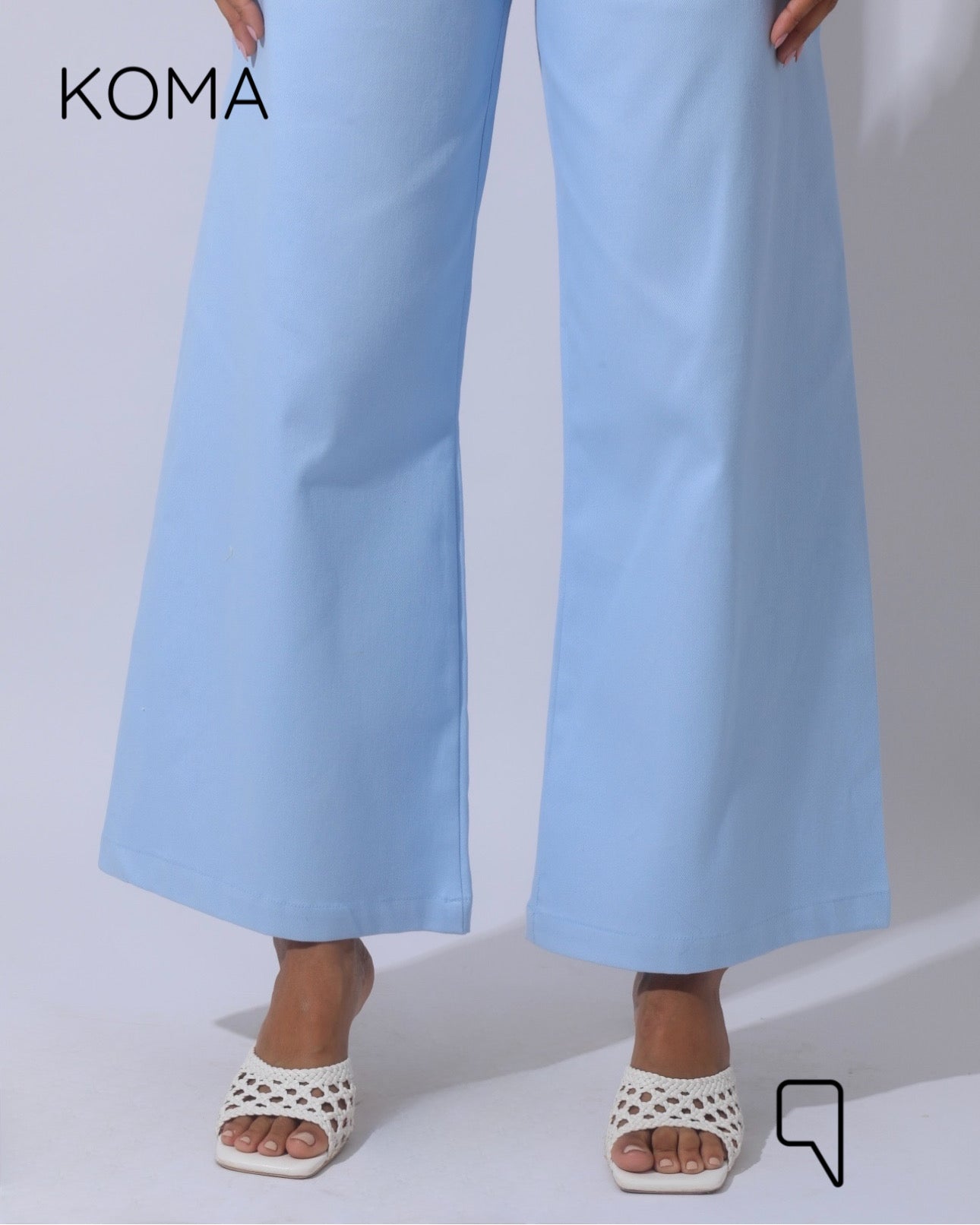 Maddelena Mini Flare Trousers - Baby Blue