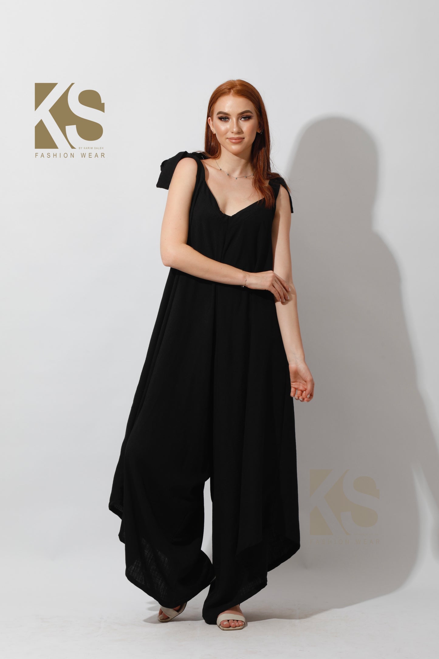 Tied Up Lose Jumpsuit - Black