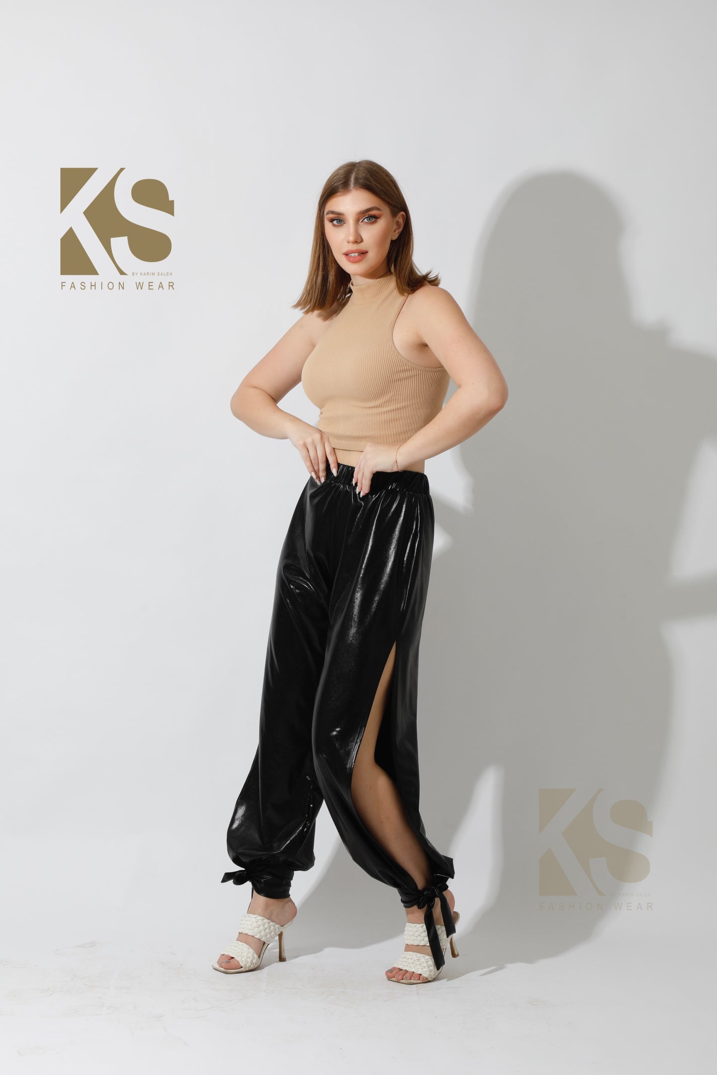 Side Slit Trousers - Black
