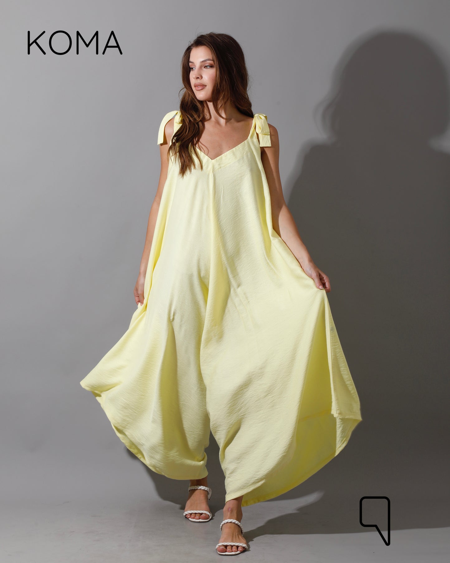 Tied Up Lose Jumpsuit - Dusty Yellow