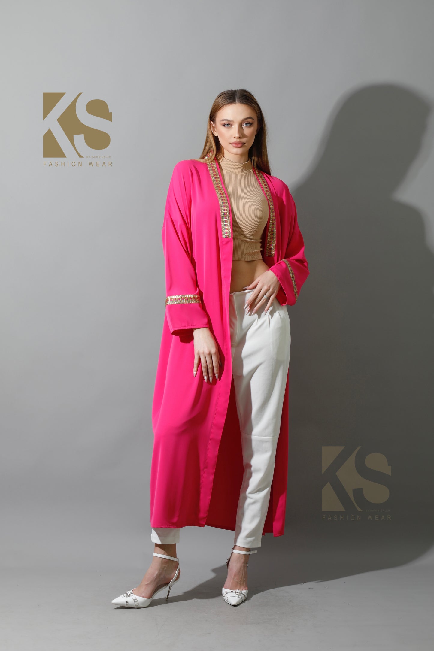 Long CBH Kaftan - Barbie Pink