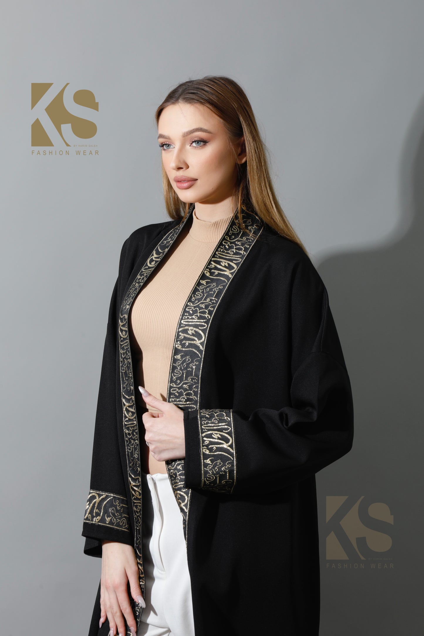 Arabic Long Kaftan - Black & Gold