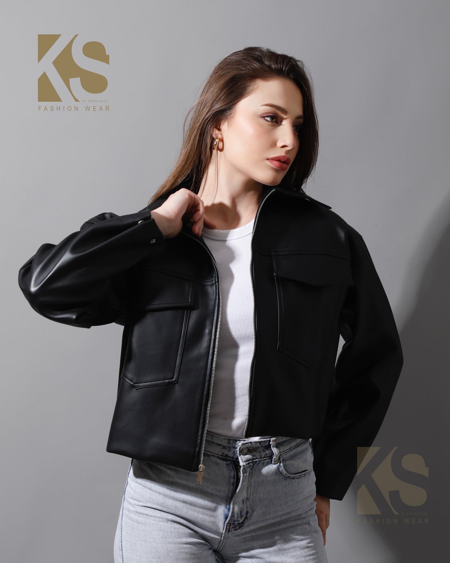 Leather Buckle Jacket - Black