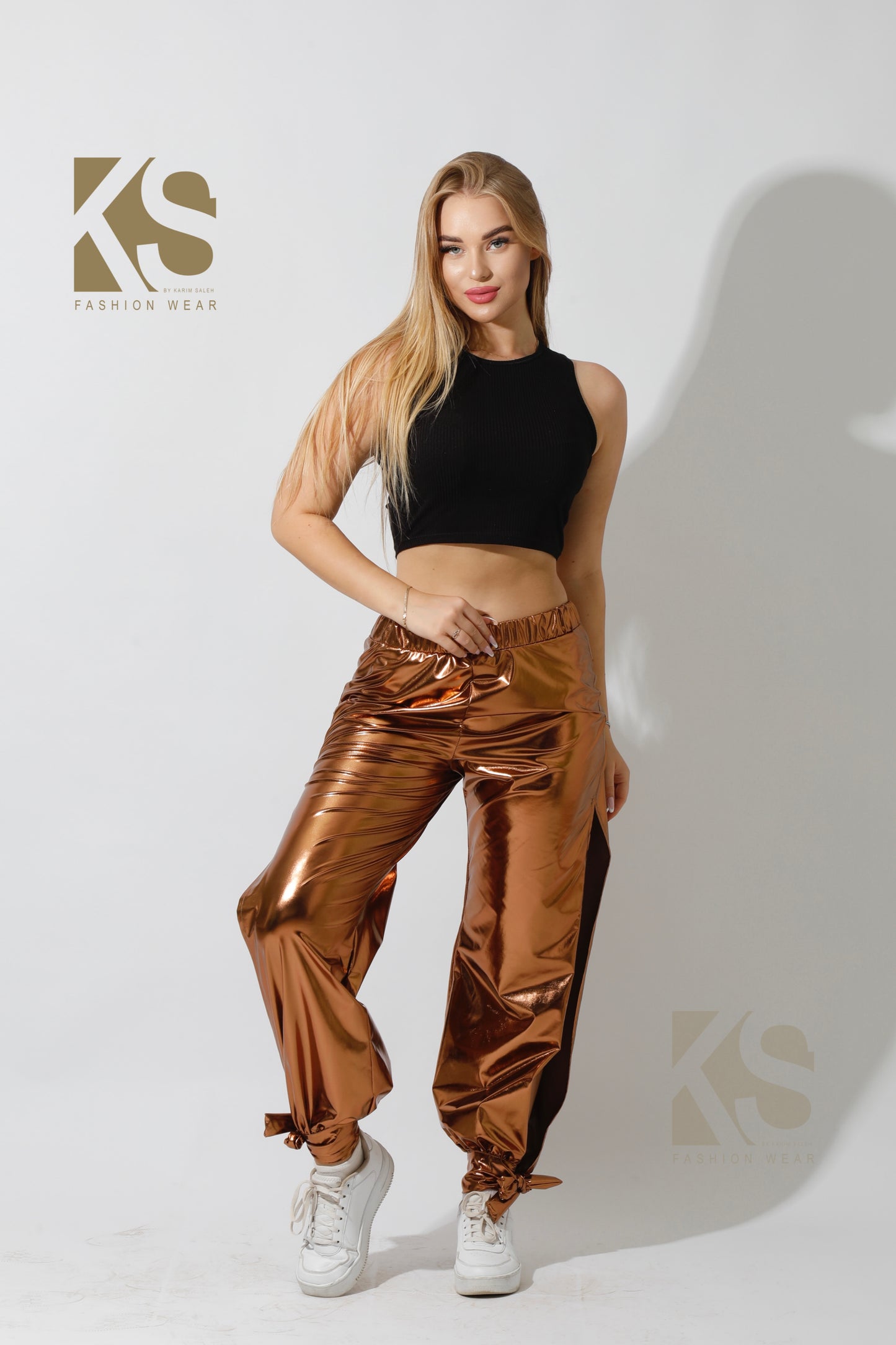 Side Slit Trousers - Dark Gold