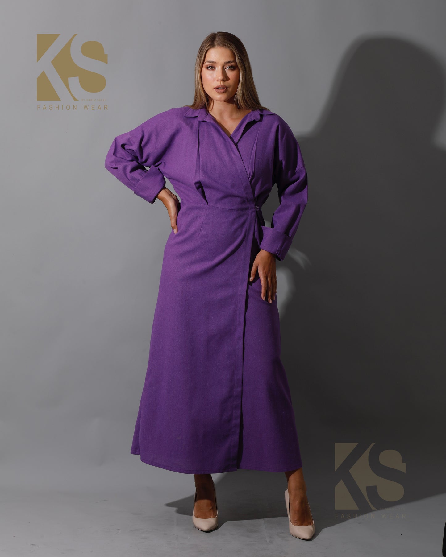 Wrapped Maxi Dress - Purple