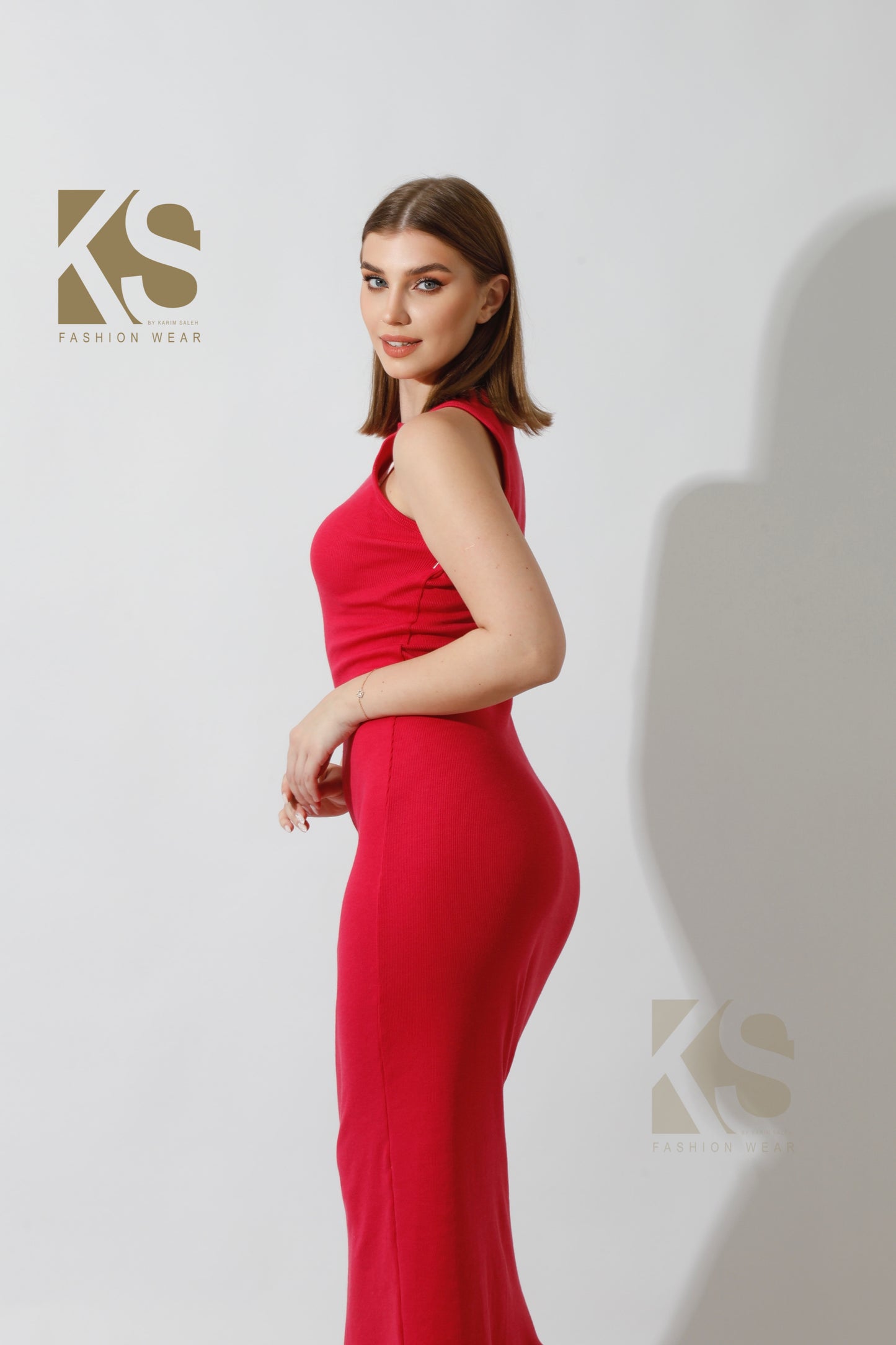 Slinky High Neck Midi Sleeveless Dress - Barbie Pink