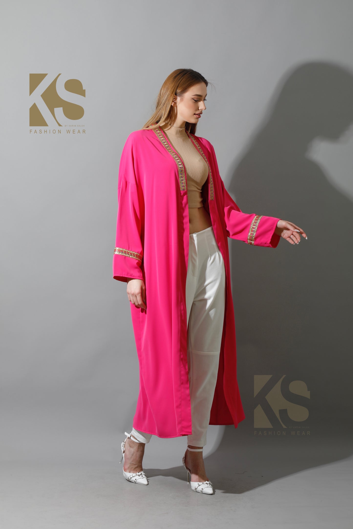 Long CBH Kaftan - Barbie Pink