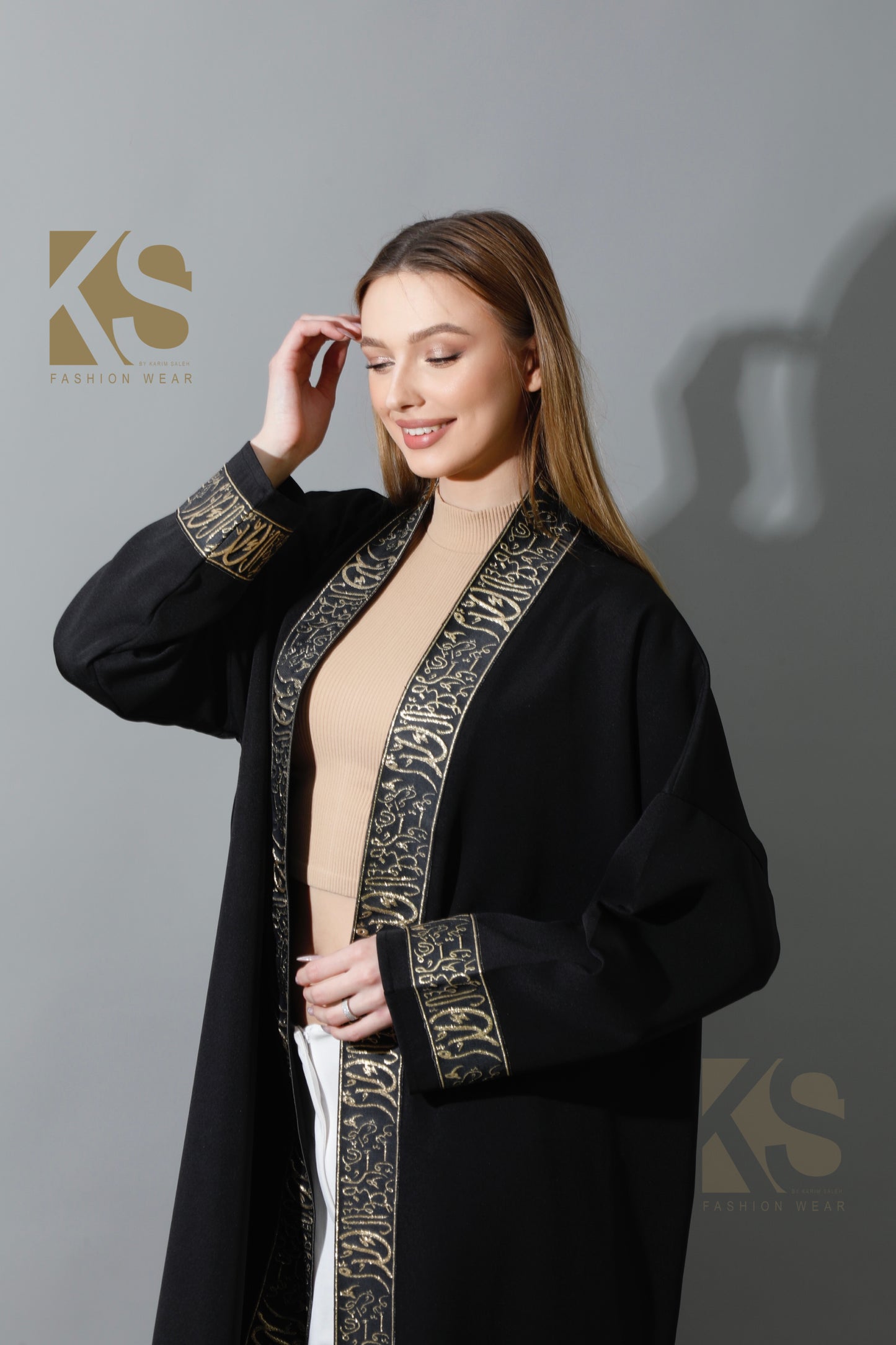 Arabic Long Kaftan - Black & Gold