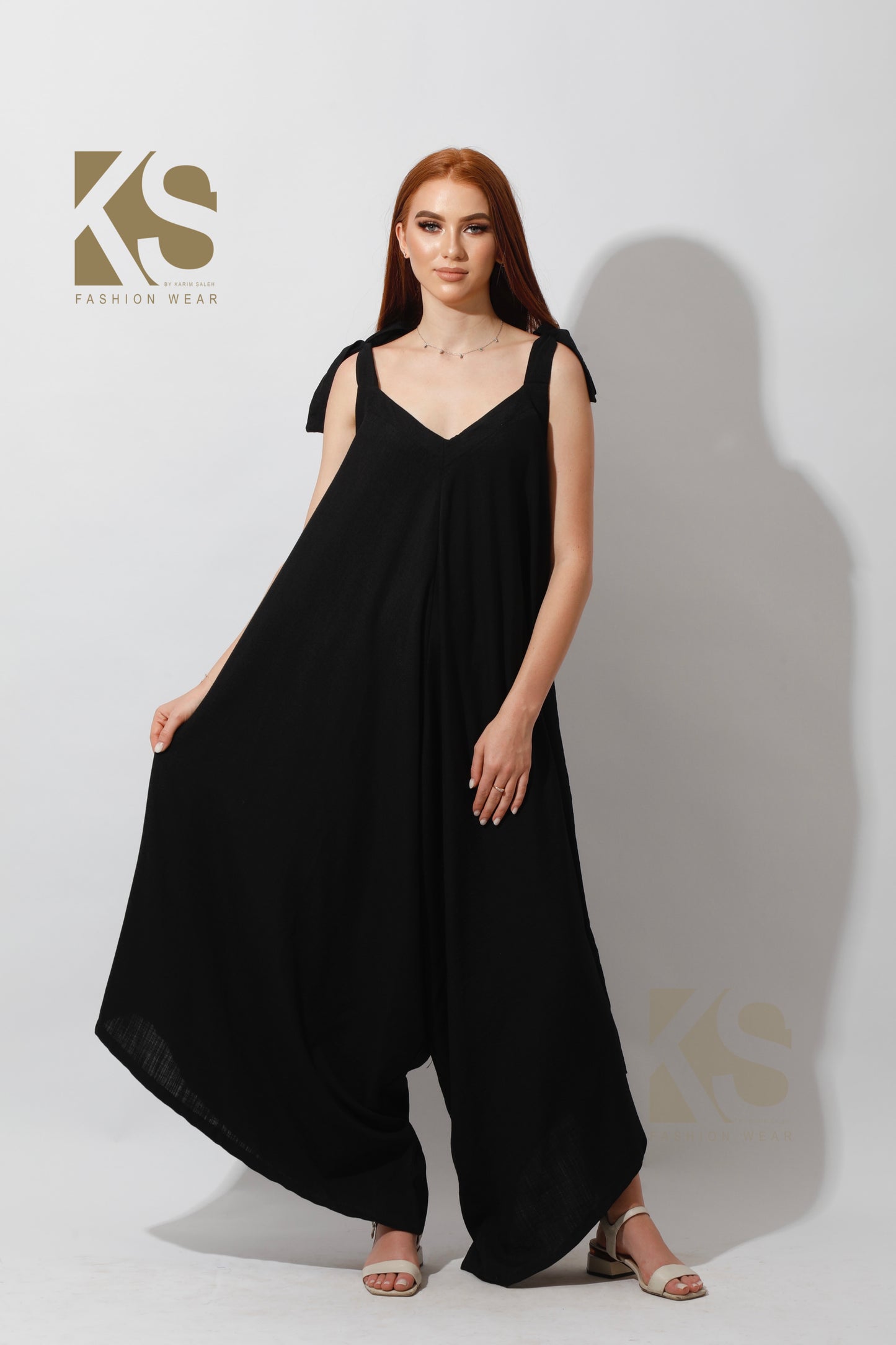 Tied Up Lose Jumpsuit - Black