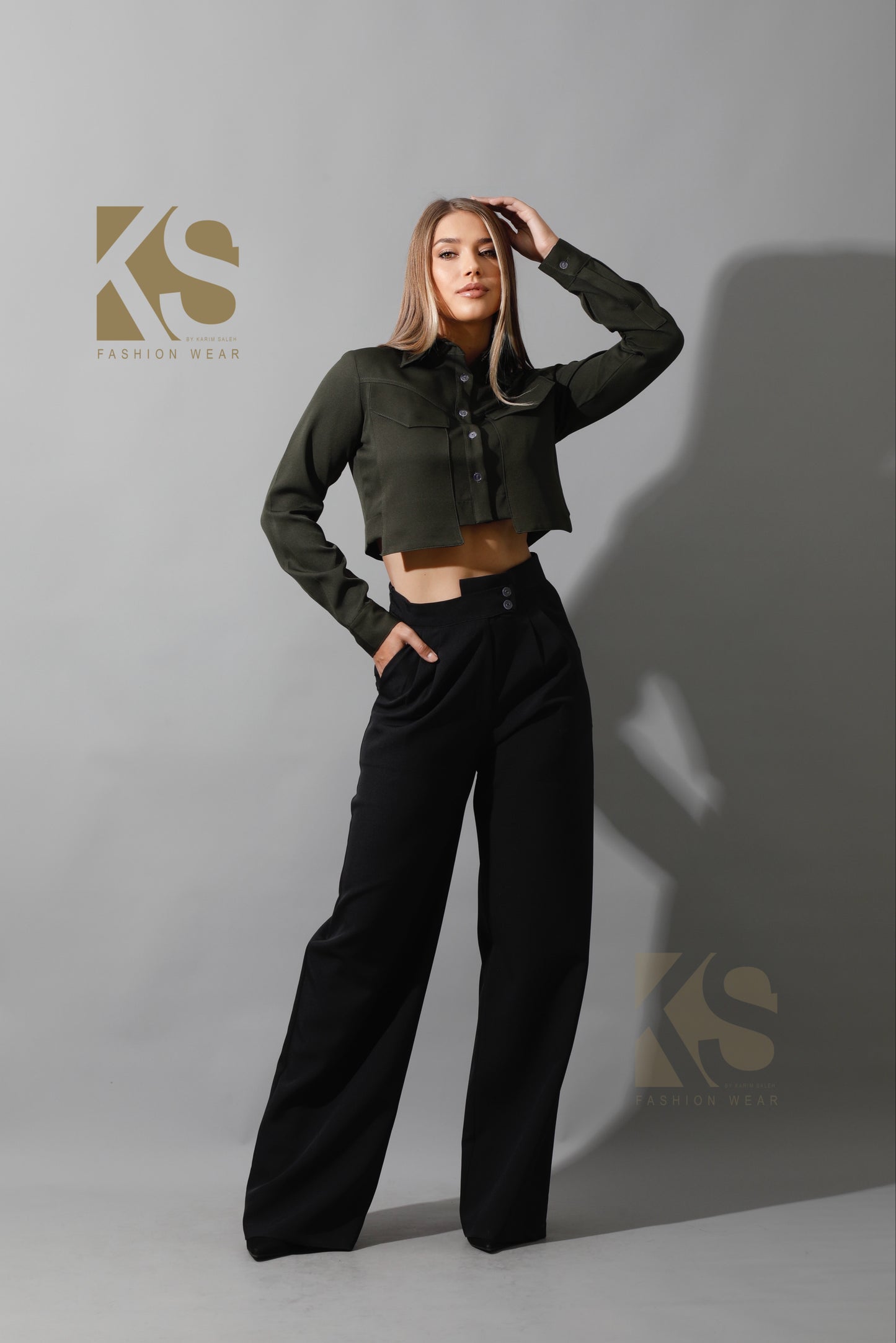 High Waist Wide Leg Trousers - Black