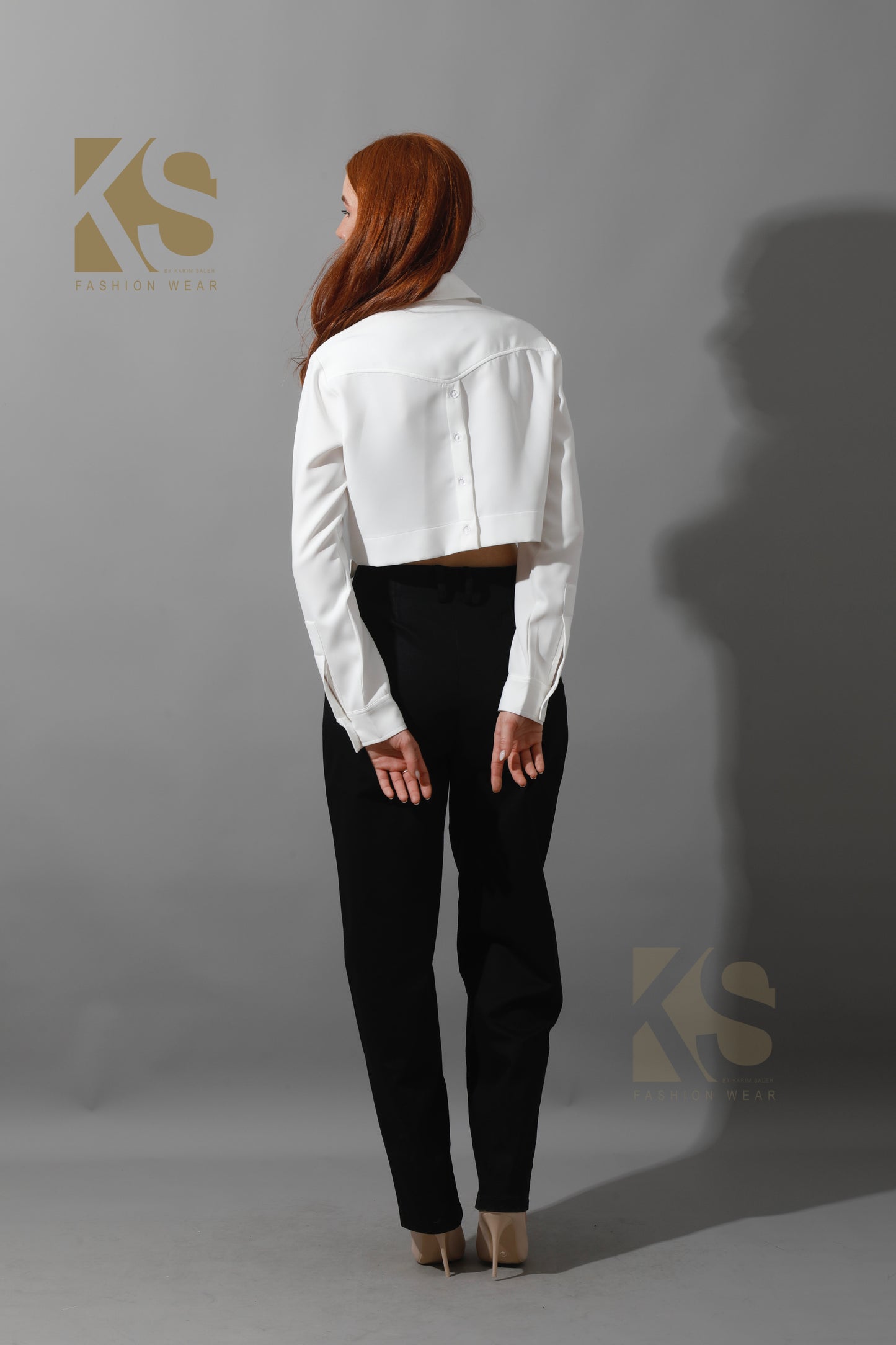 High Rise Paper-Bag Pants - Black