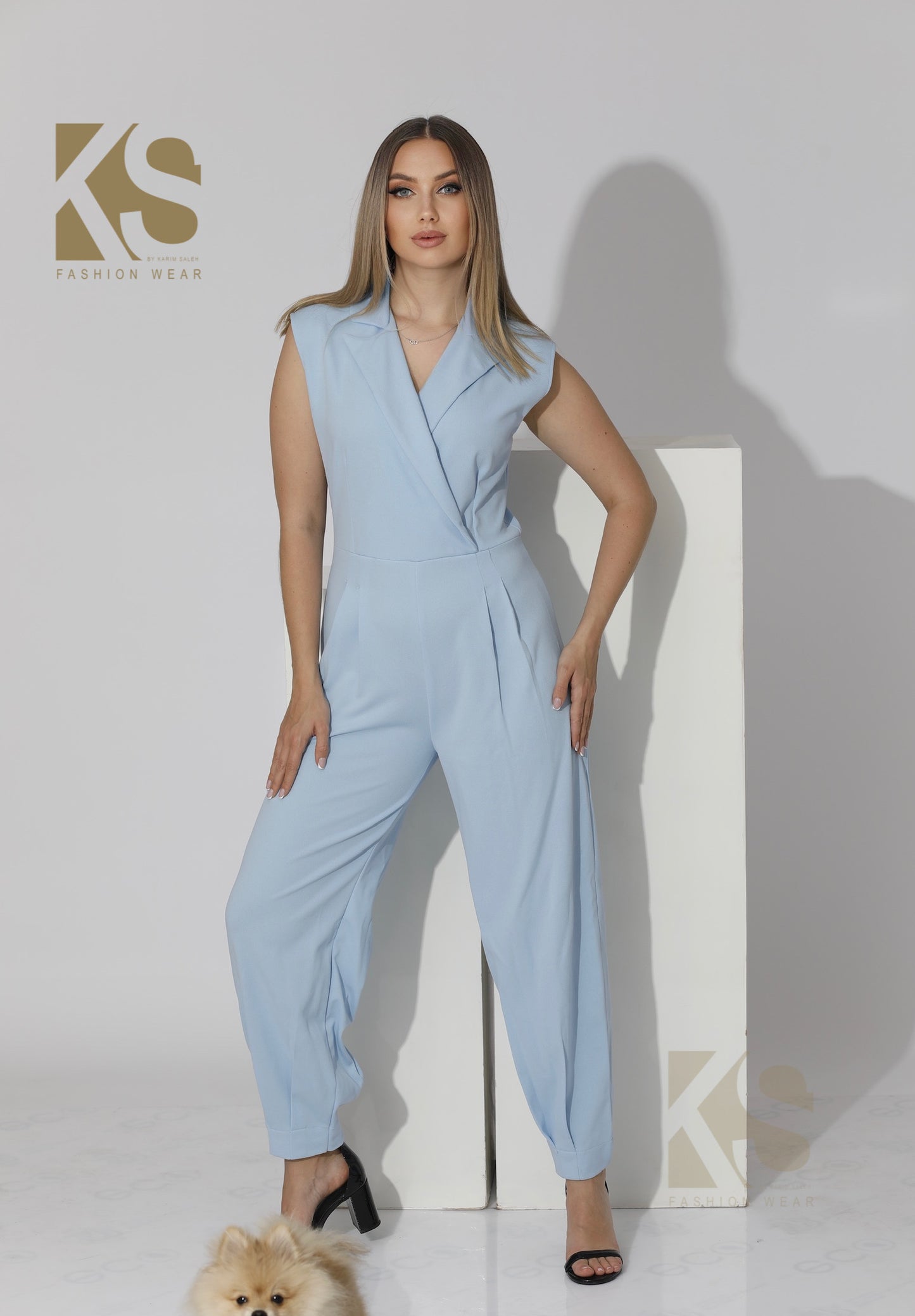 Wrapped Jumpsuit Sleeveless - Baby Blue