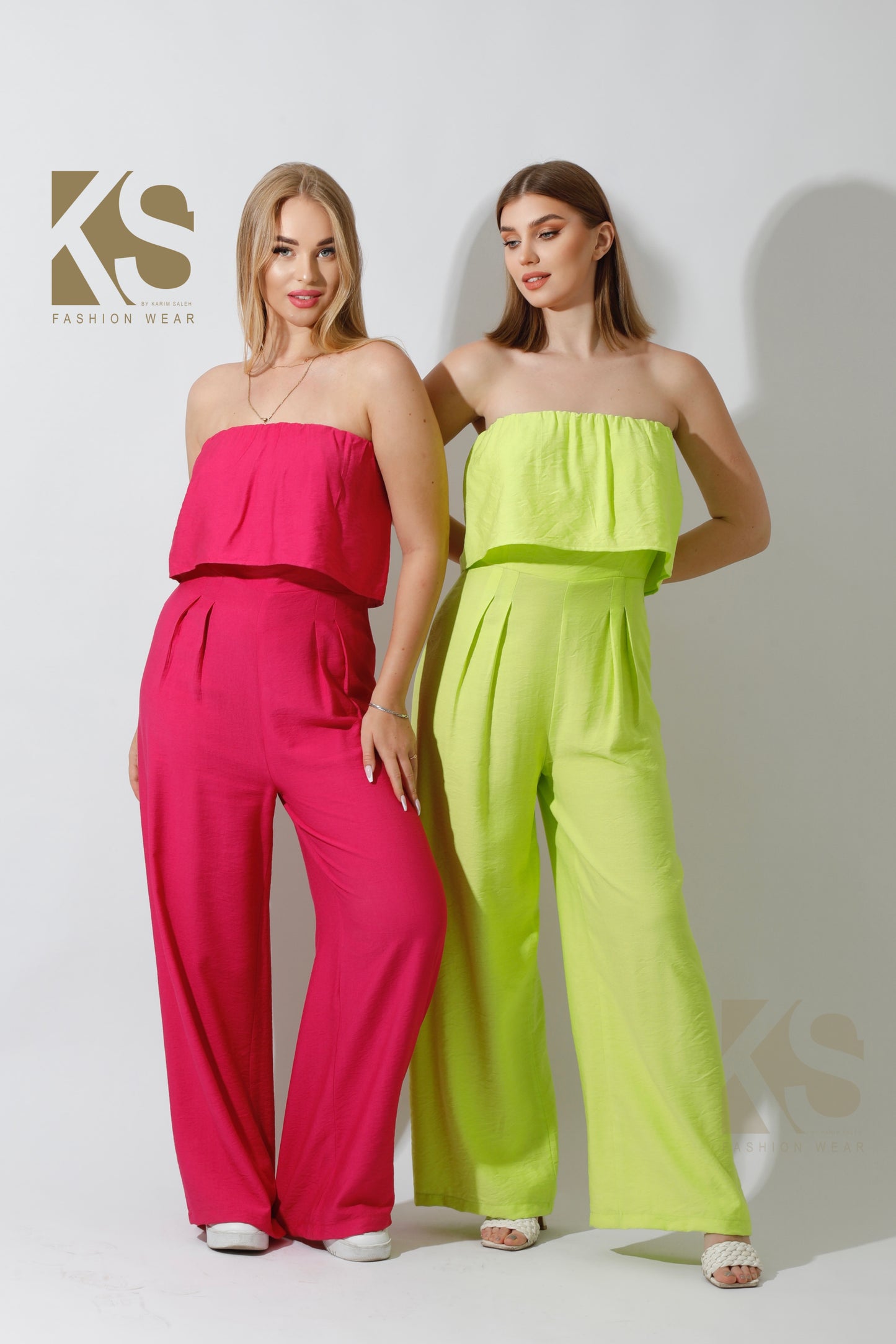 Wide Leg Jumpsuit - Beige