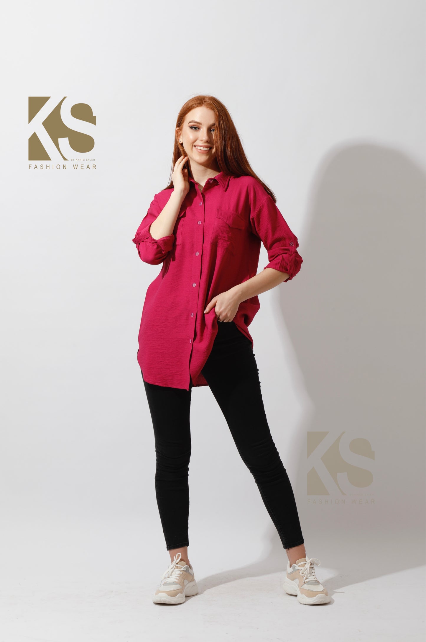 Shirt with Two Pockets - Orchid Purple