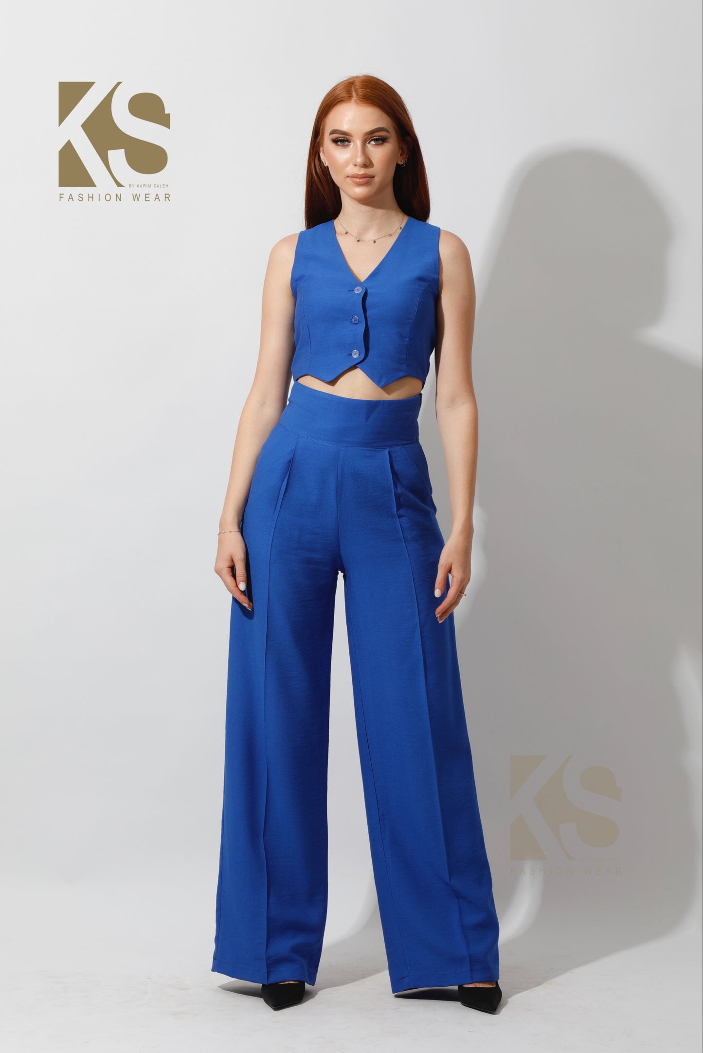 Co-Ord Vest Set - Electric Blue