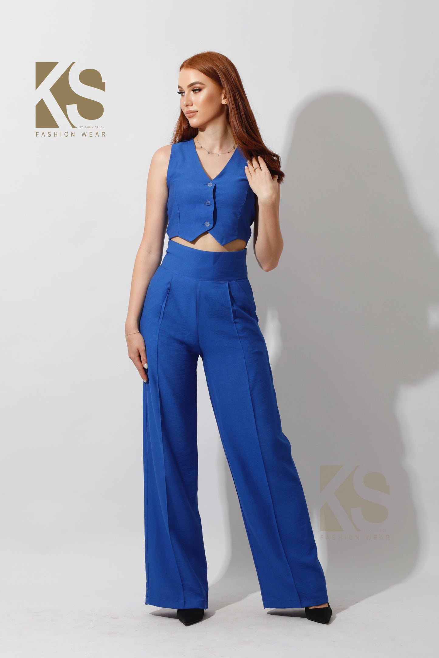 Co-Ord Vest Set - Electric Blue