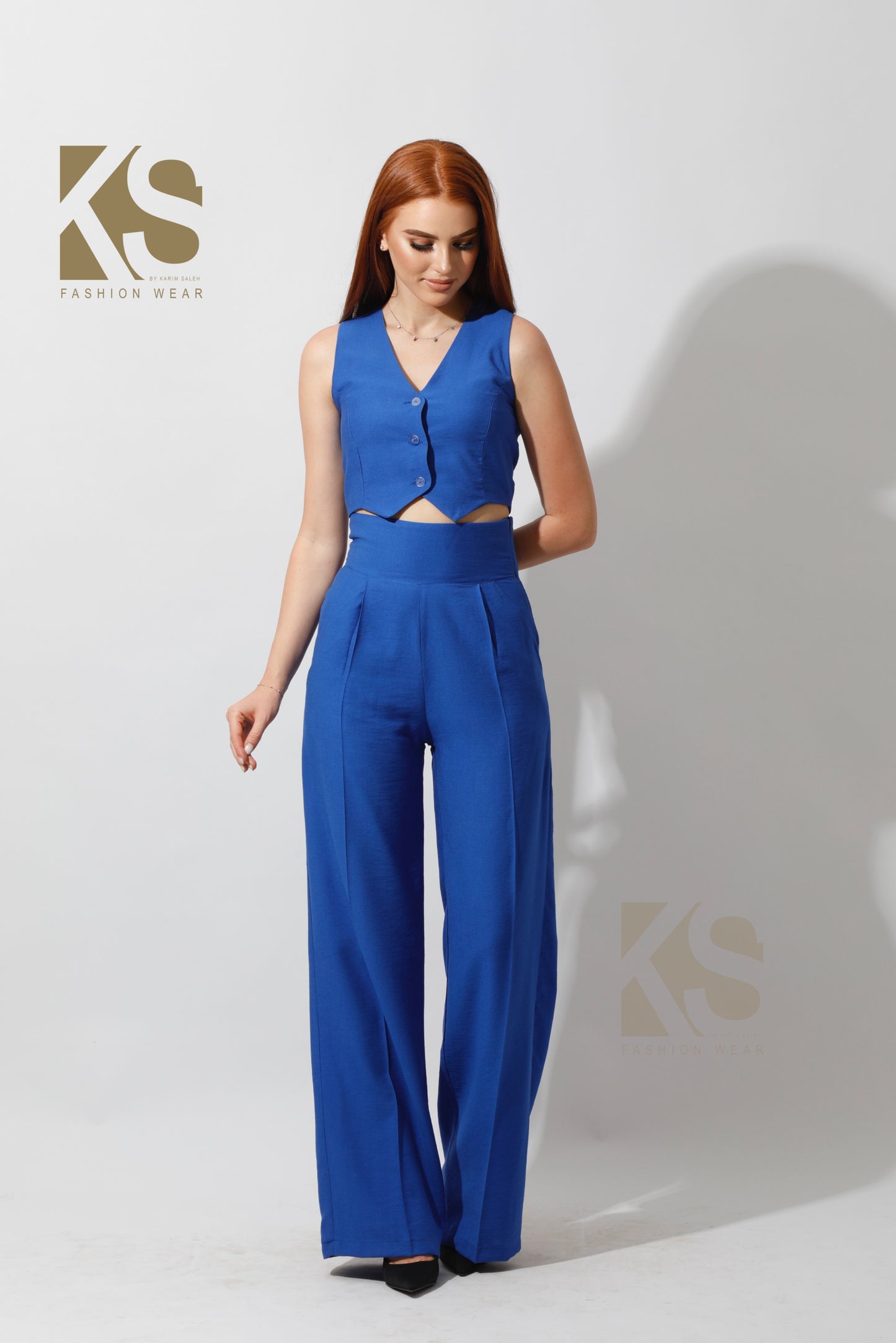 Co-Ord Vest Set - Electric Blue