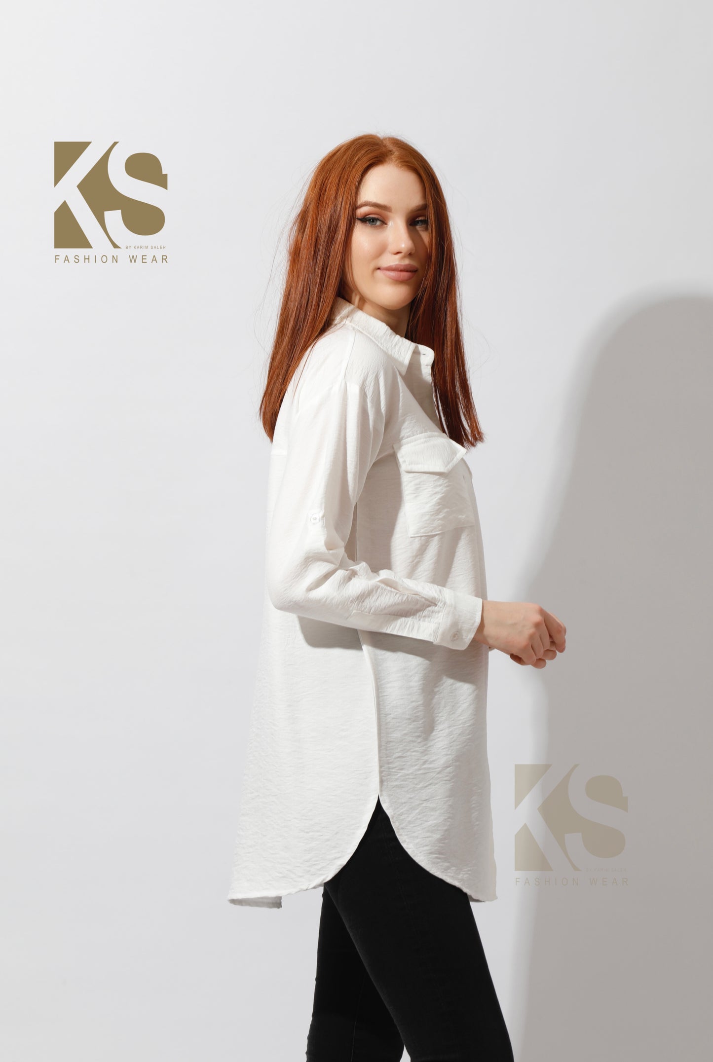 Shirt with Two Pockets - White