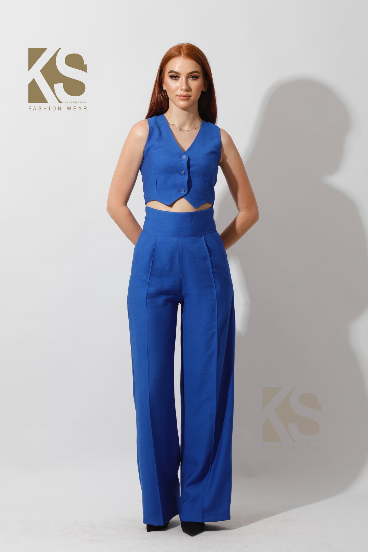 Co-Ord Vest Set - Electric Blue