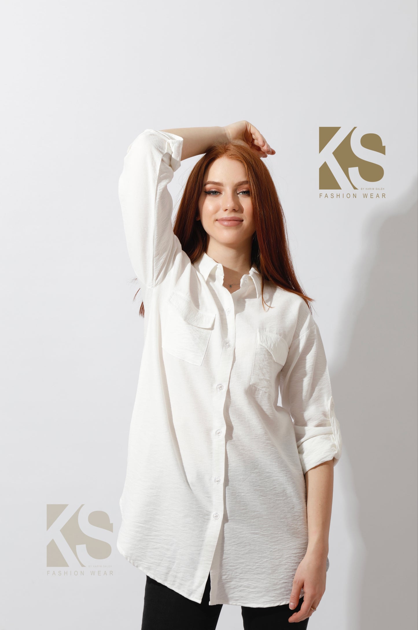 Shirt with Two Pockets - White