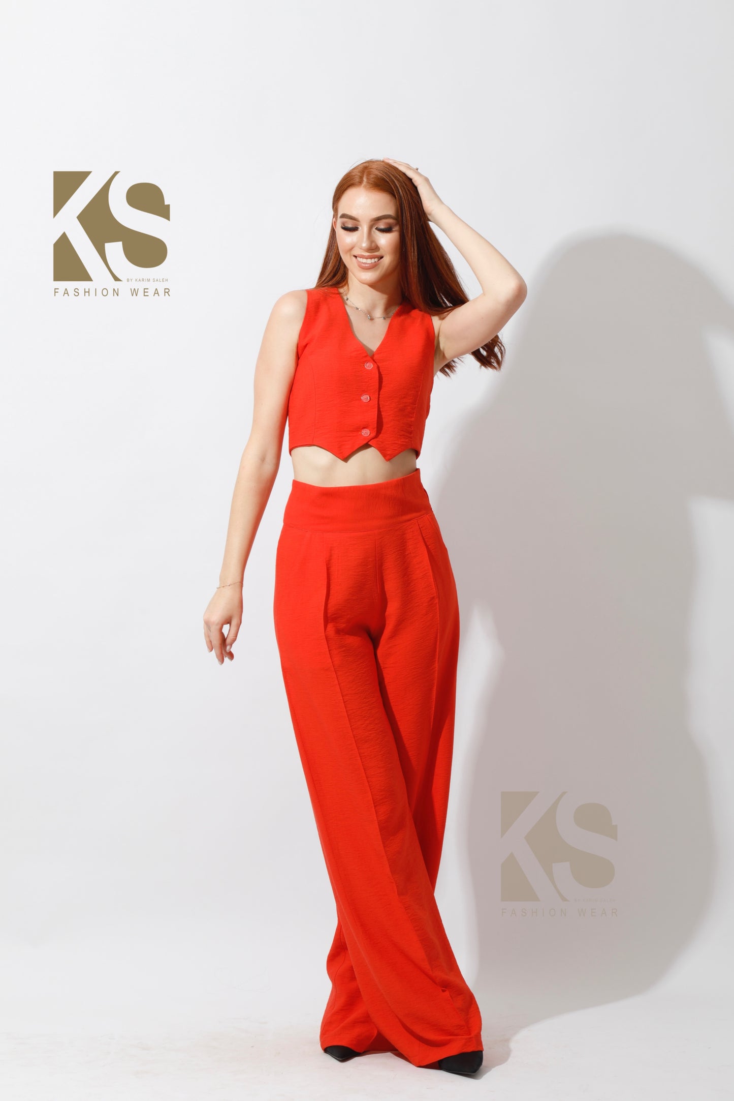 Co-Ord Vest Set - Orange