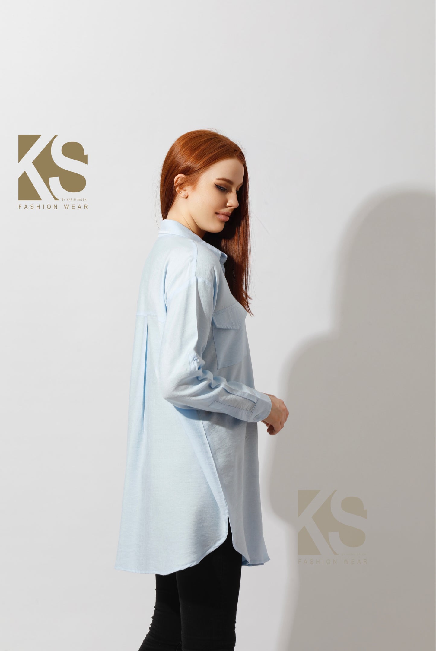 Shirt with Two Pockets - Baby Blue