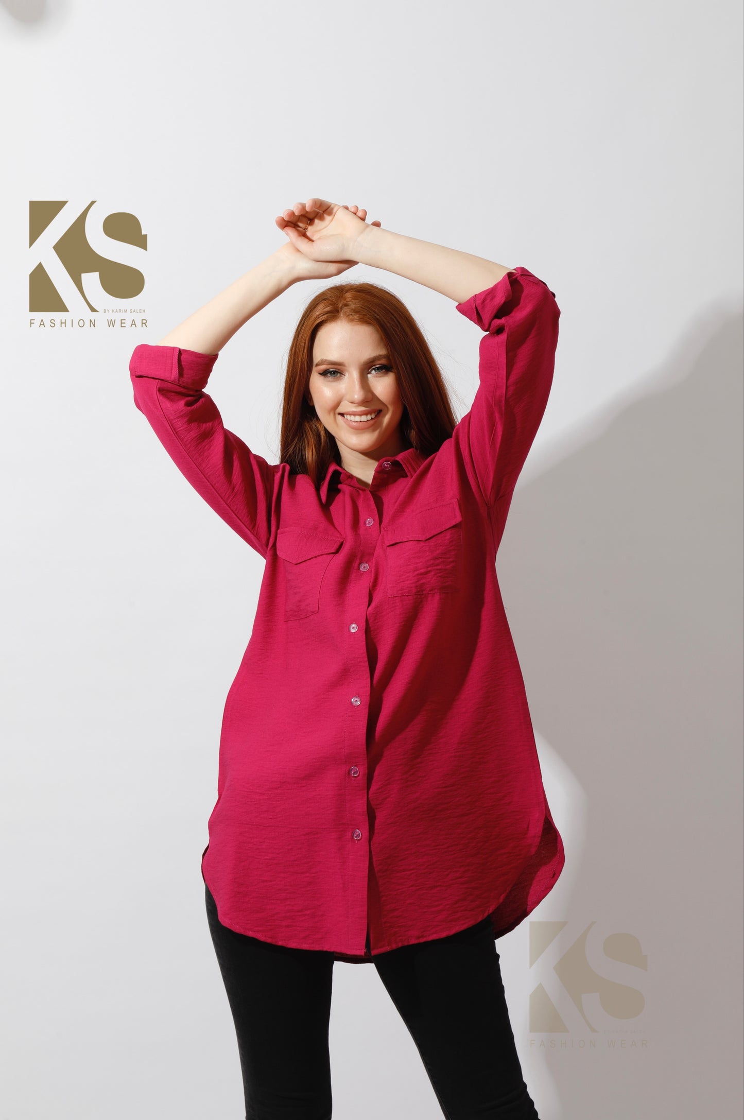 Shirt with Two Pockets - Orchid Purple