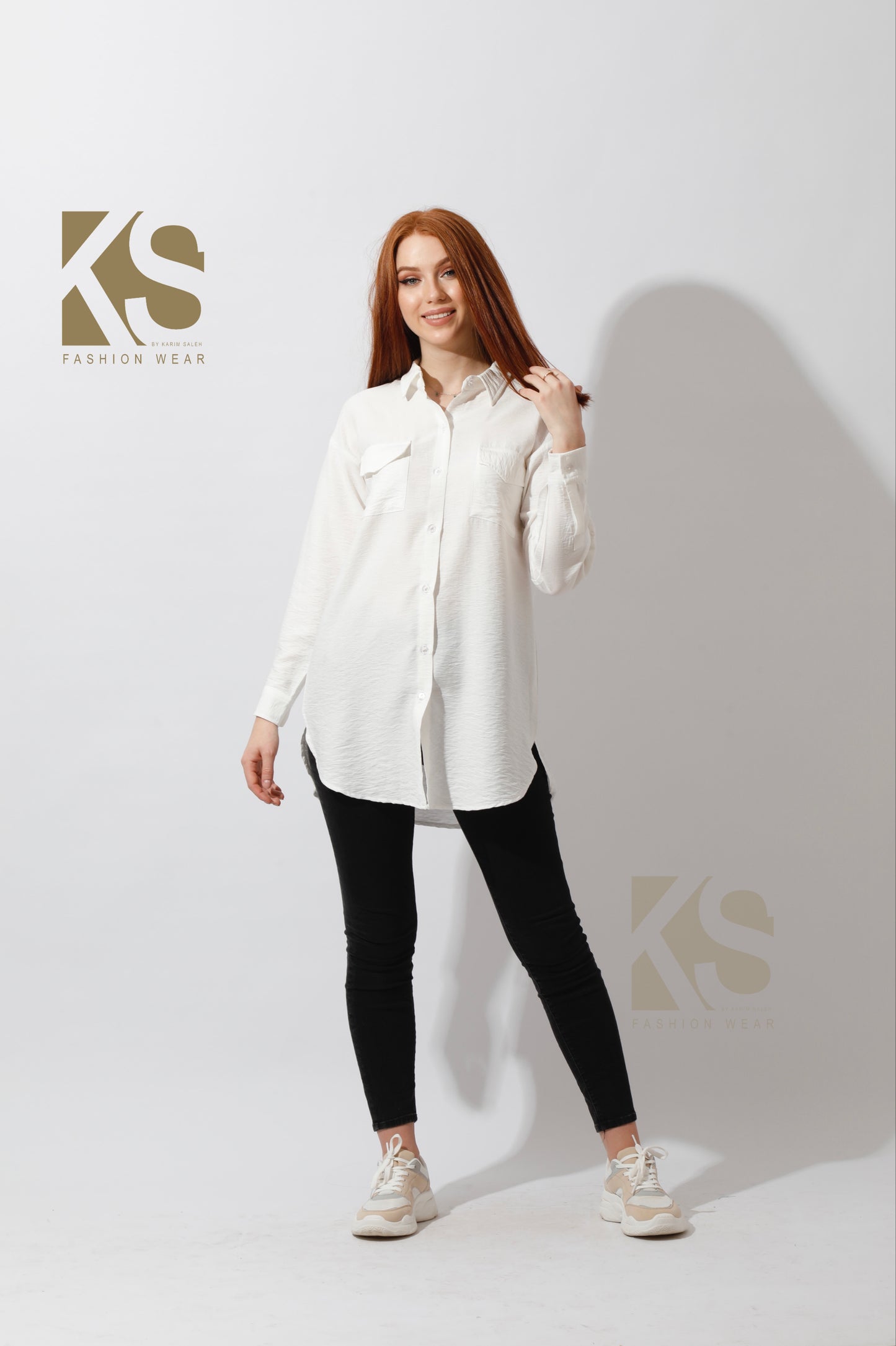 Shirt with Two Pockets - White