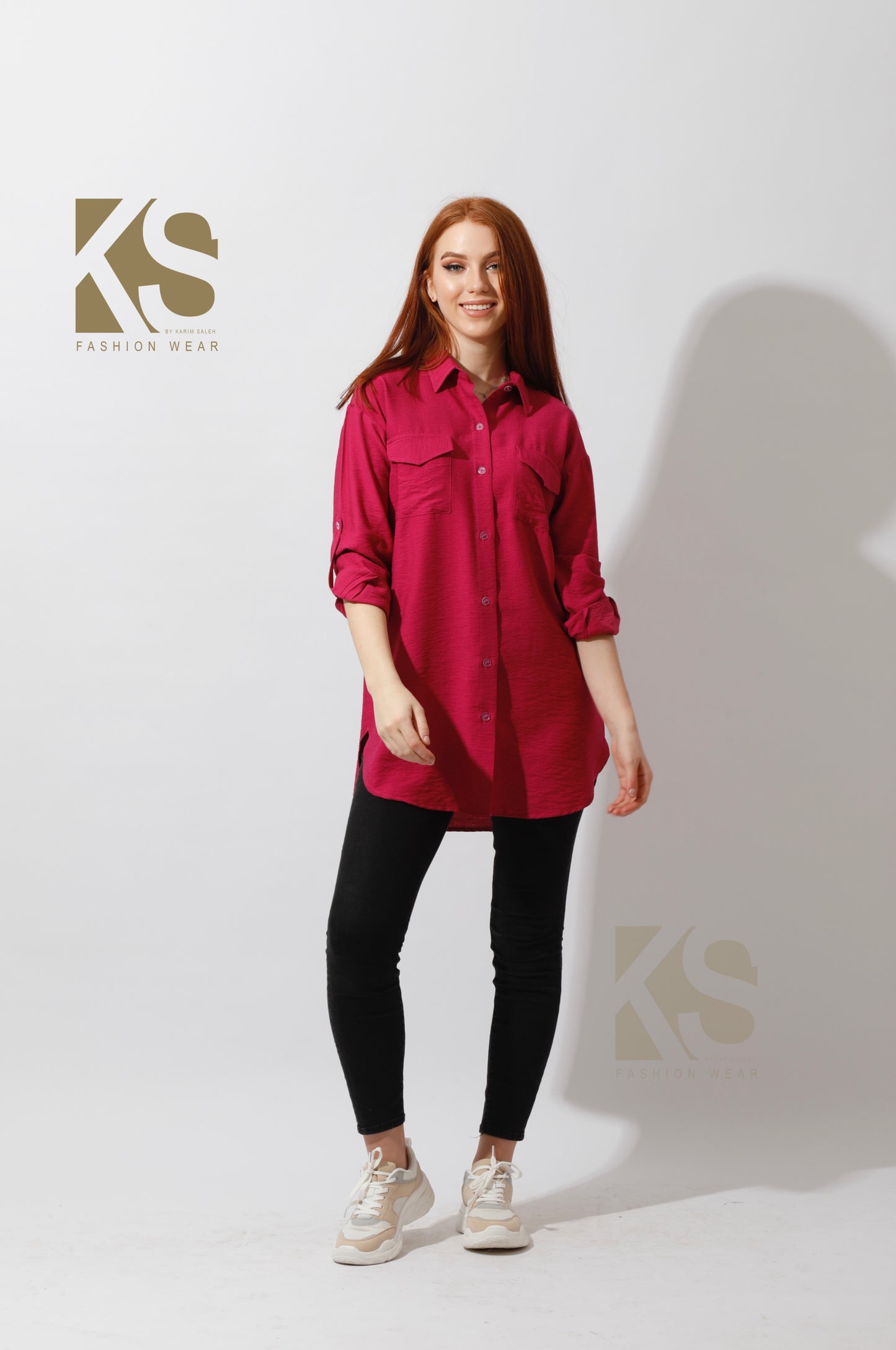 Shirt with Two Pockets - Orchid Purple