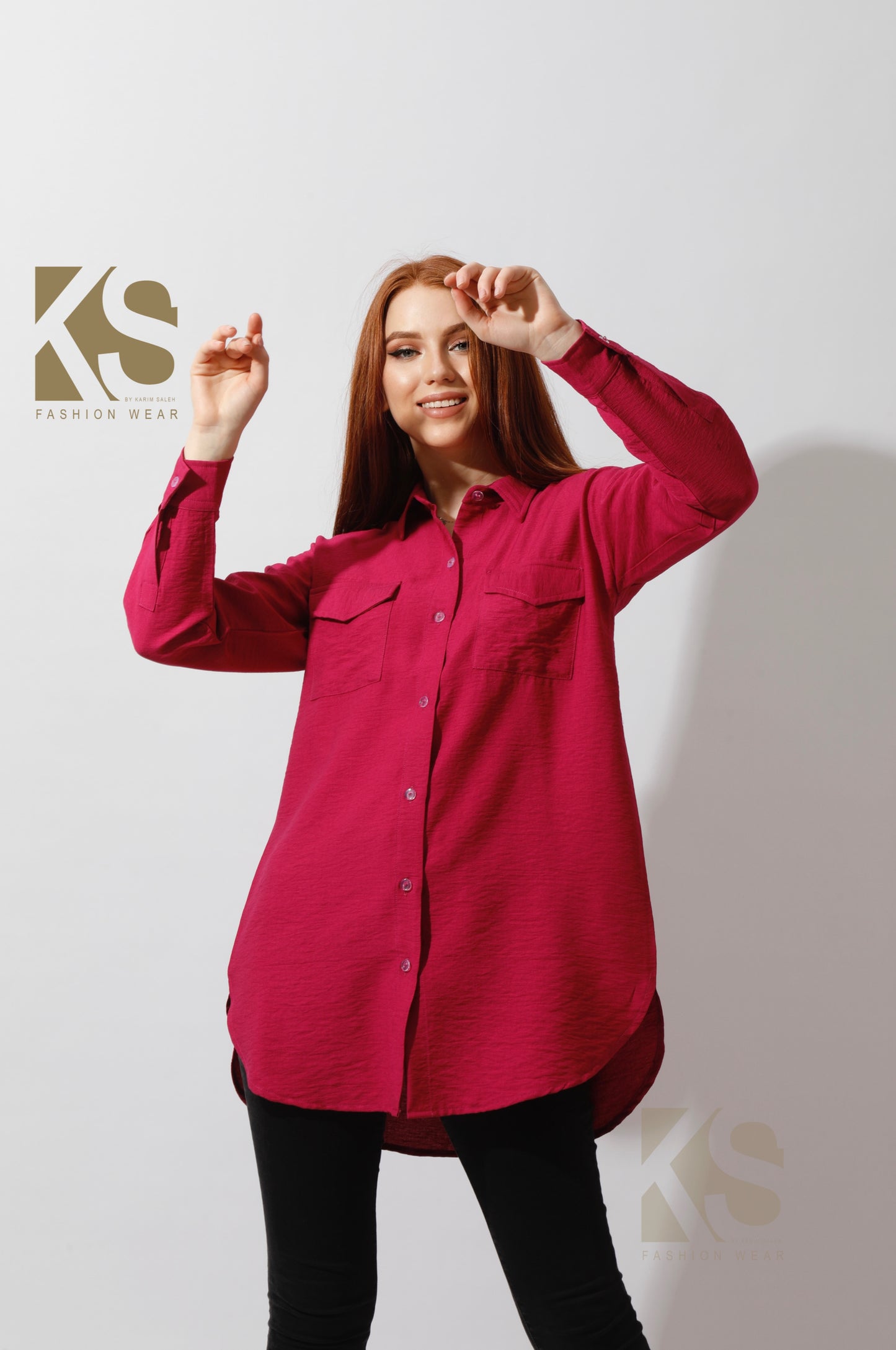 Shirt with Two Pockets - Orchid Purple