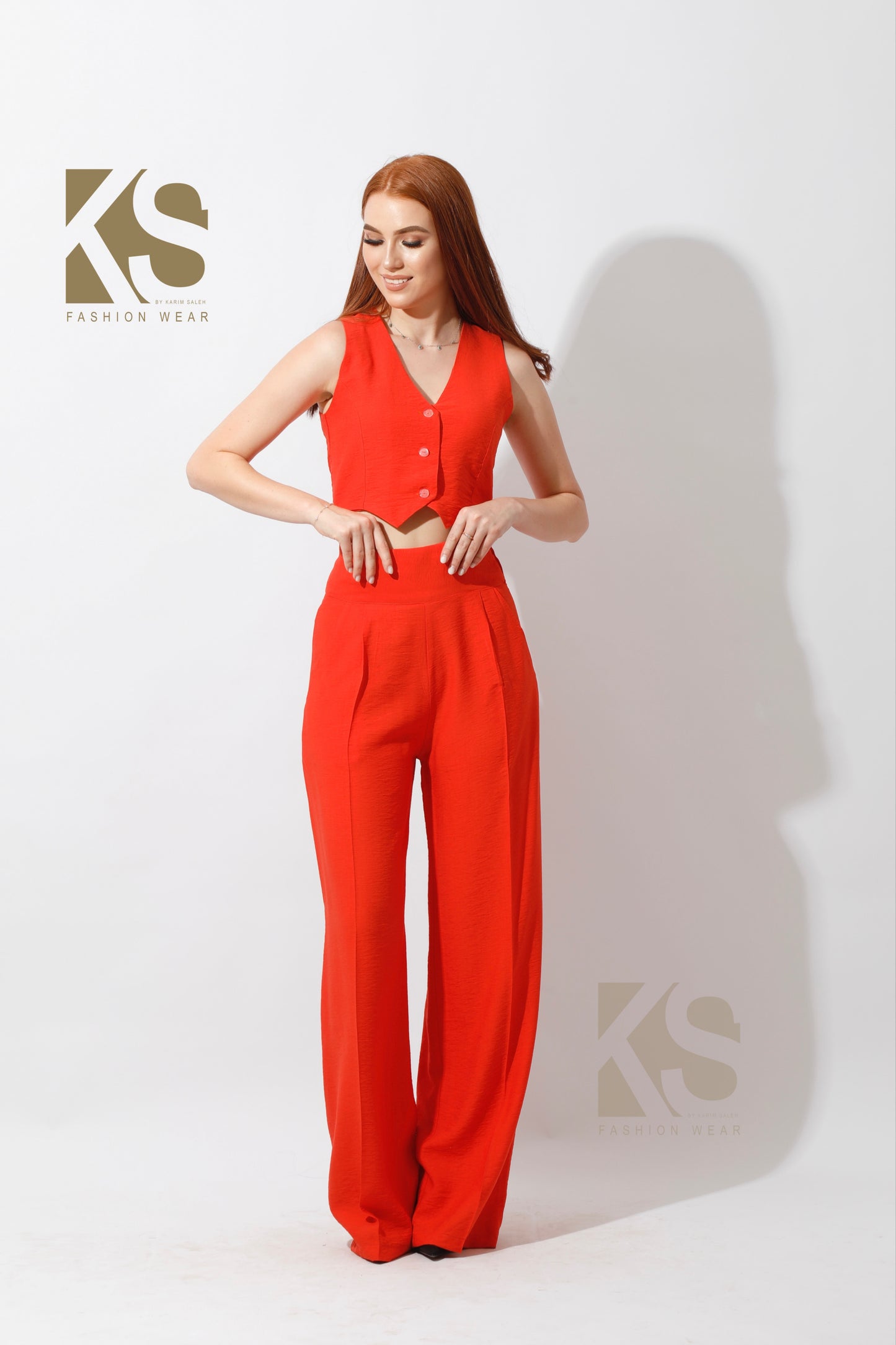 Co-Ord Vest Set - Orange