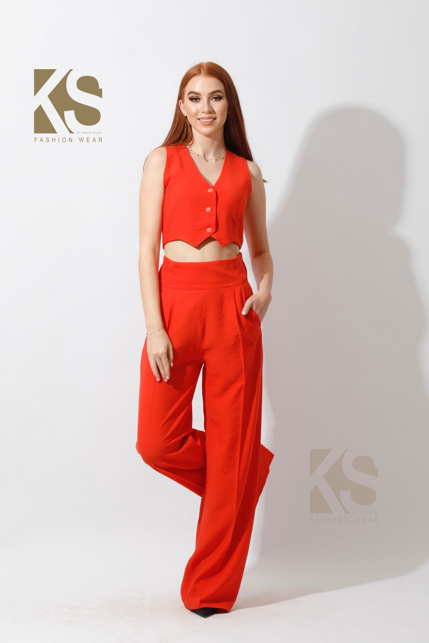 Co-Ord Vest Set - Orange