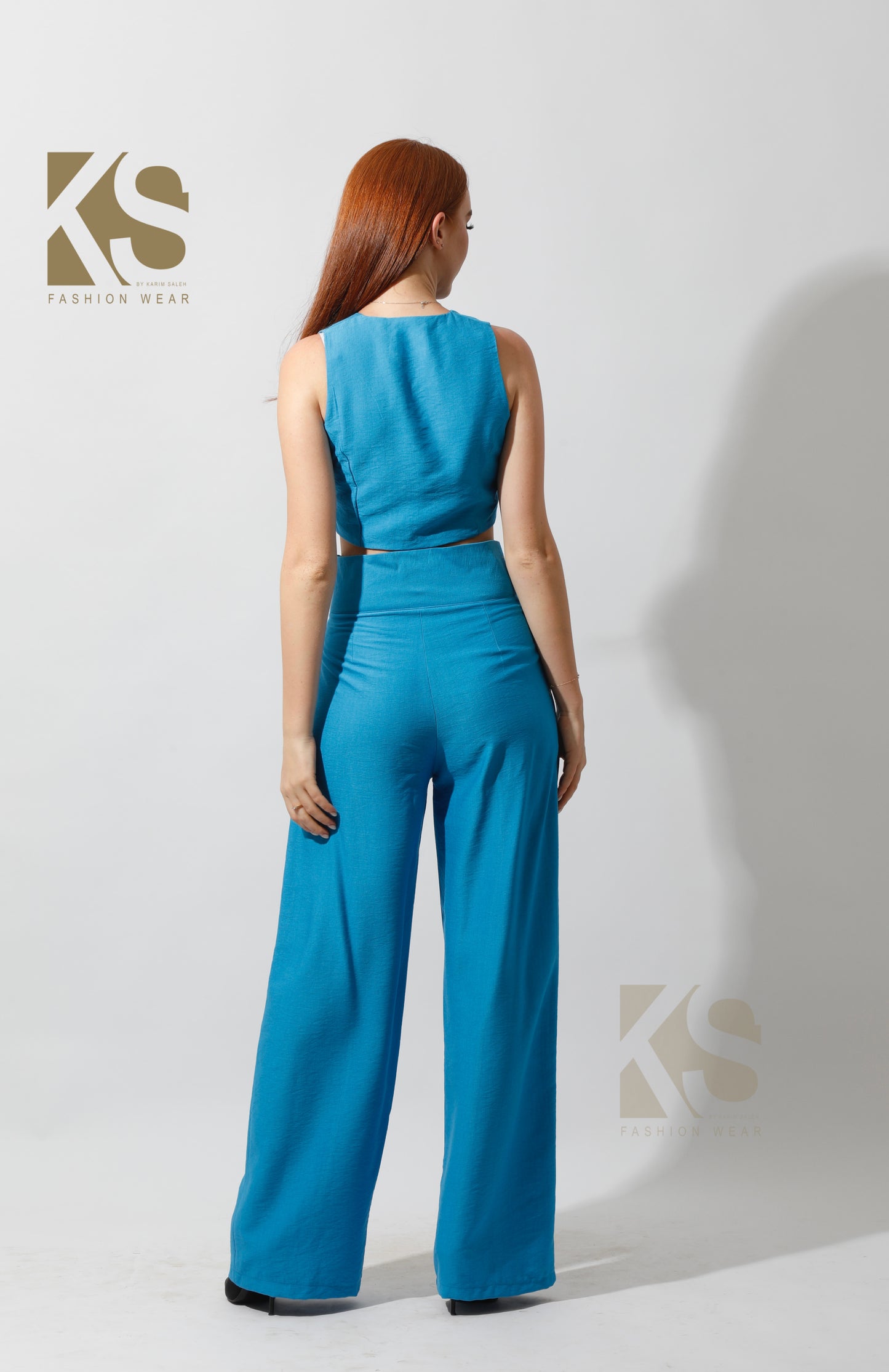 Co-Ord Vest Set - Aqua Blue