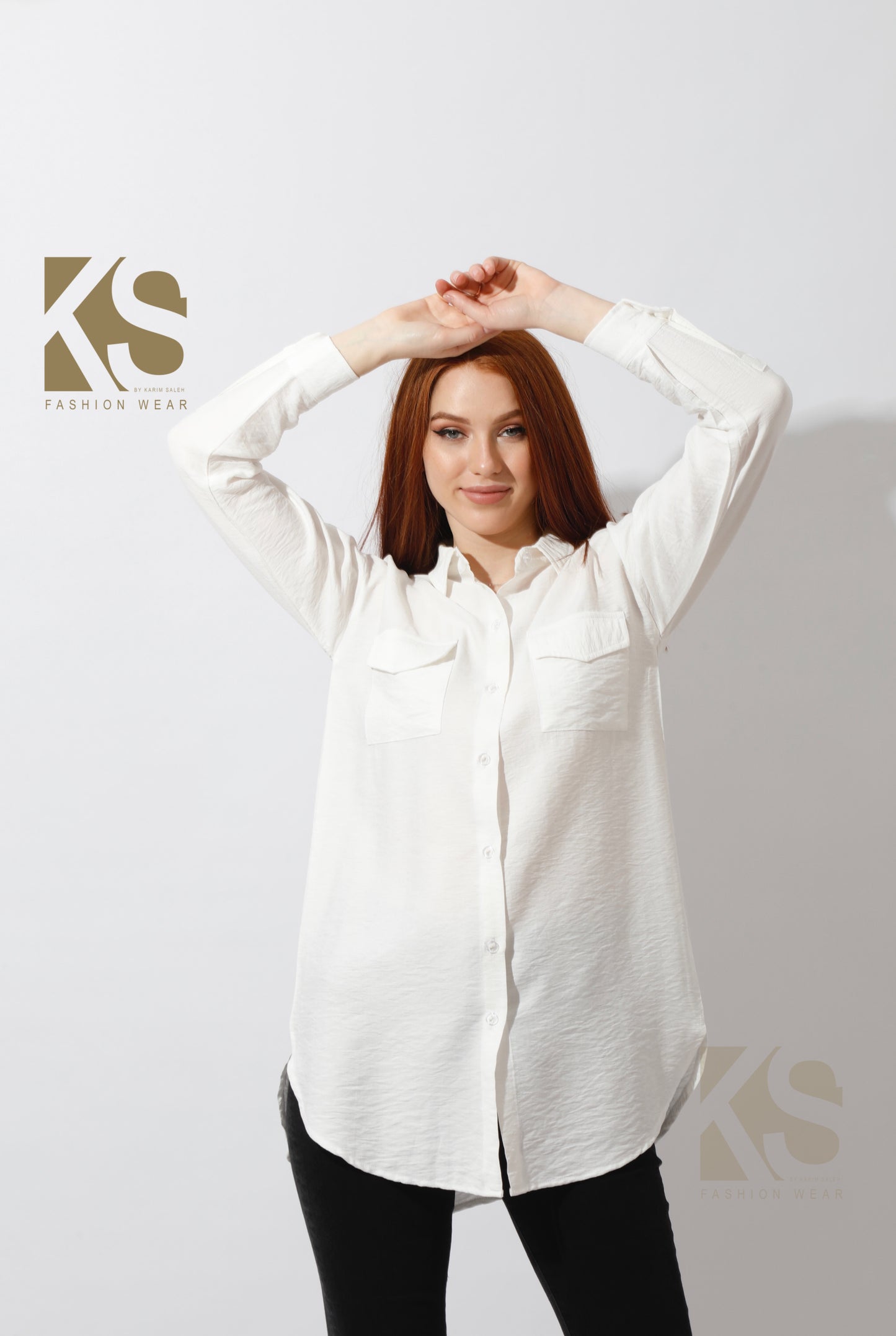 Shirt with Two Pockets - White