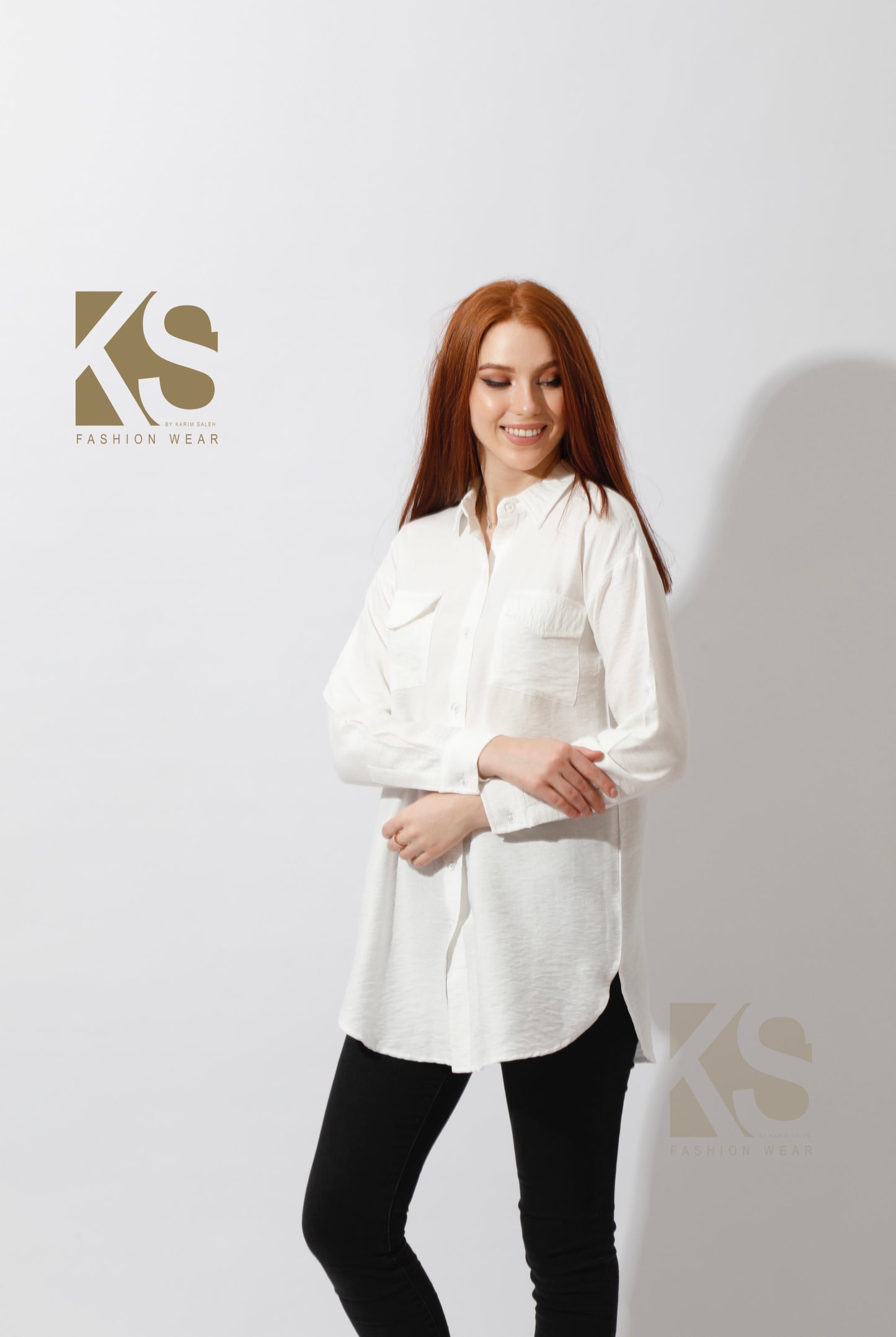 Shirt with Two Pockets - White