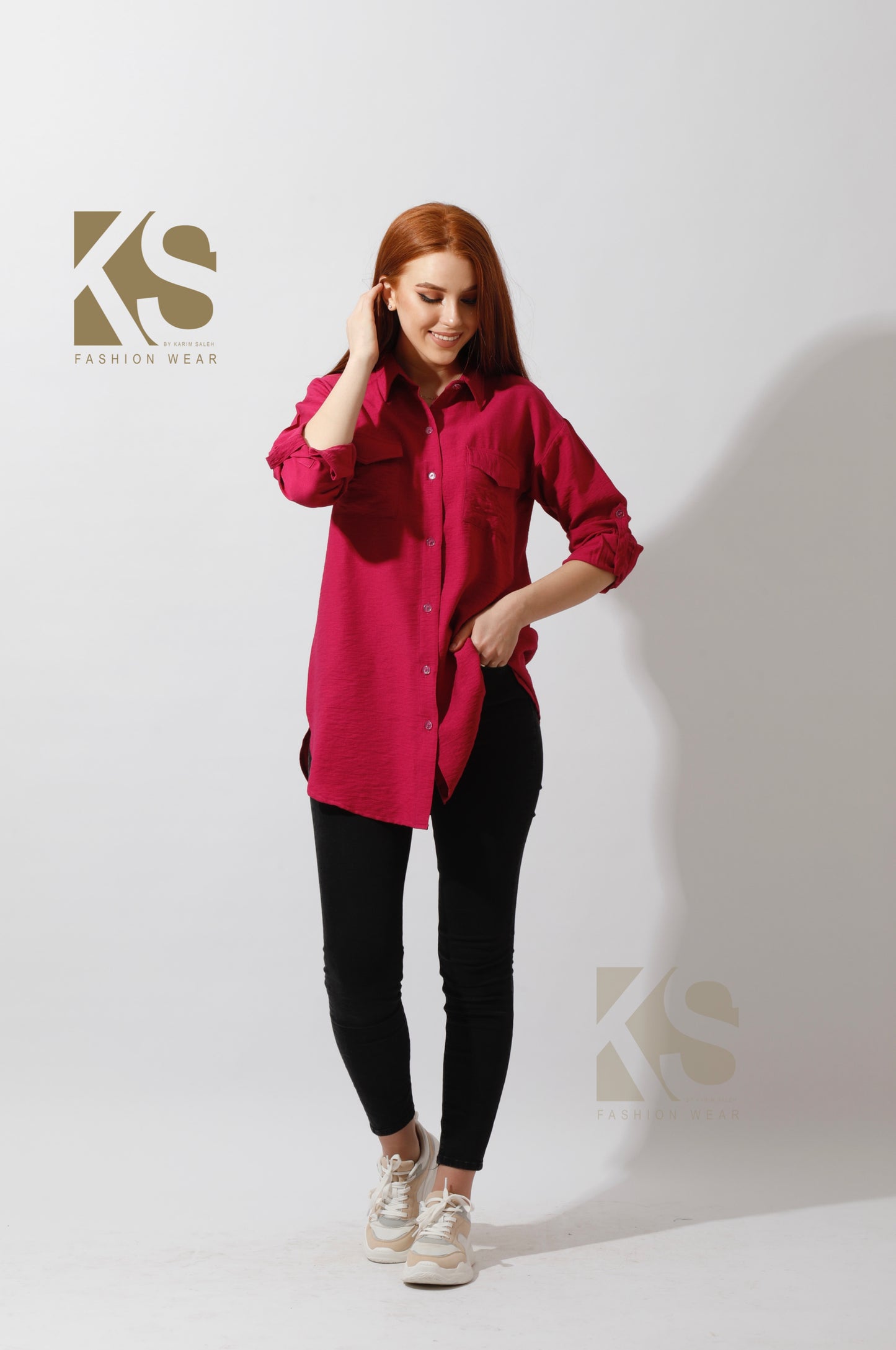 Shirt with Two Pockets - Orchid Purple