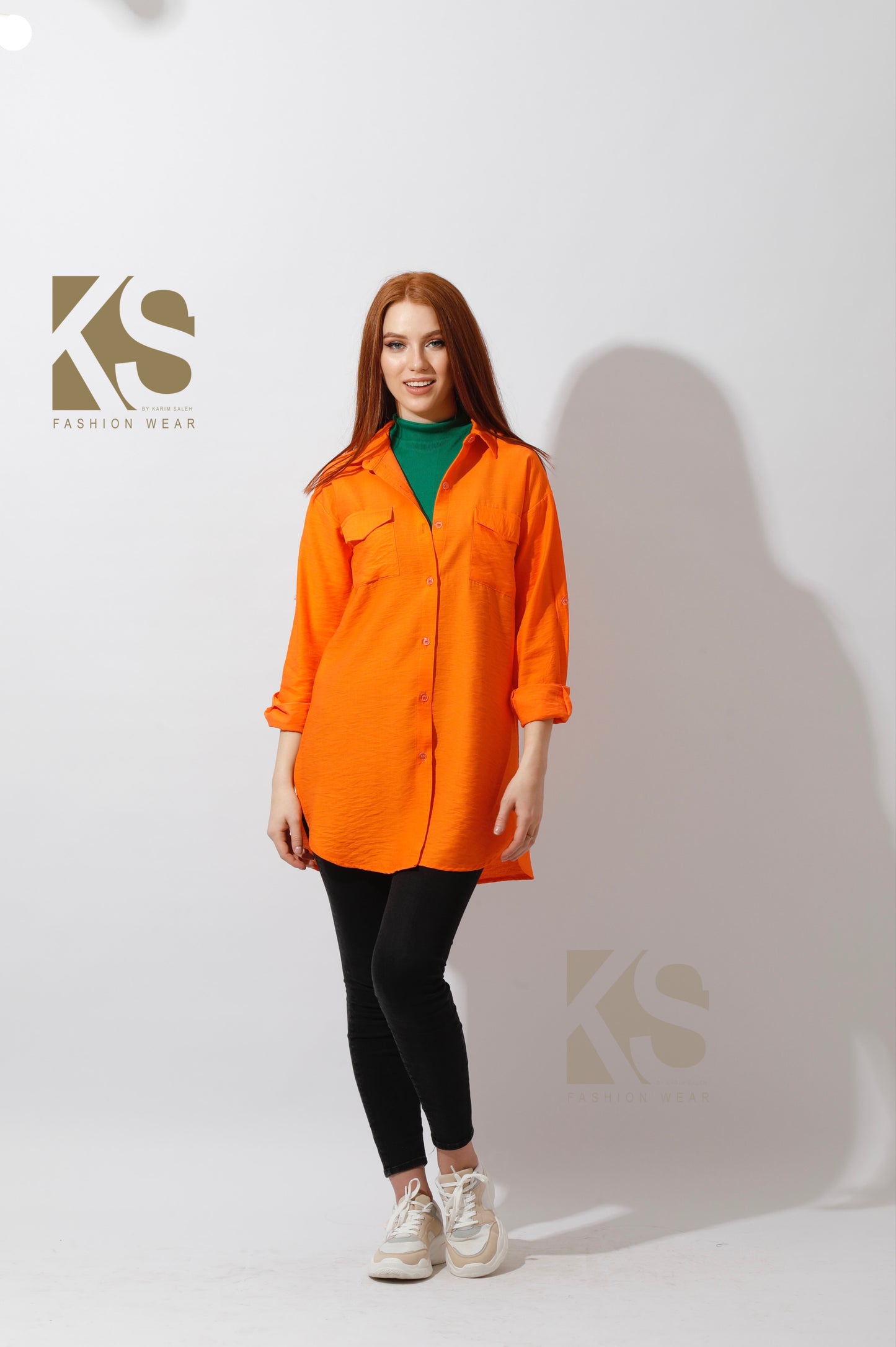 Shirt with Two Pockets - Orange