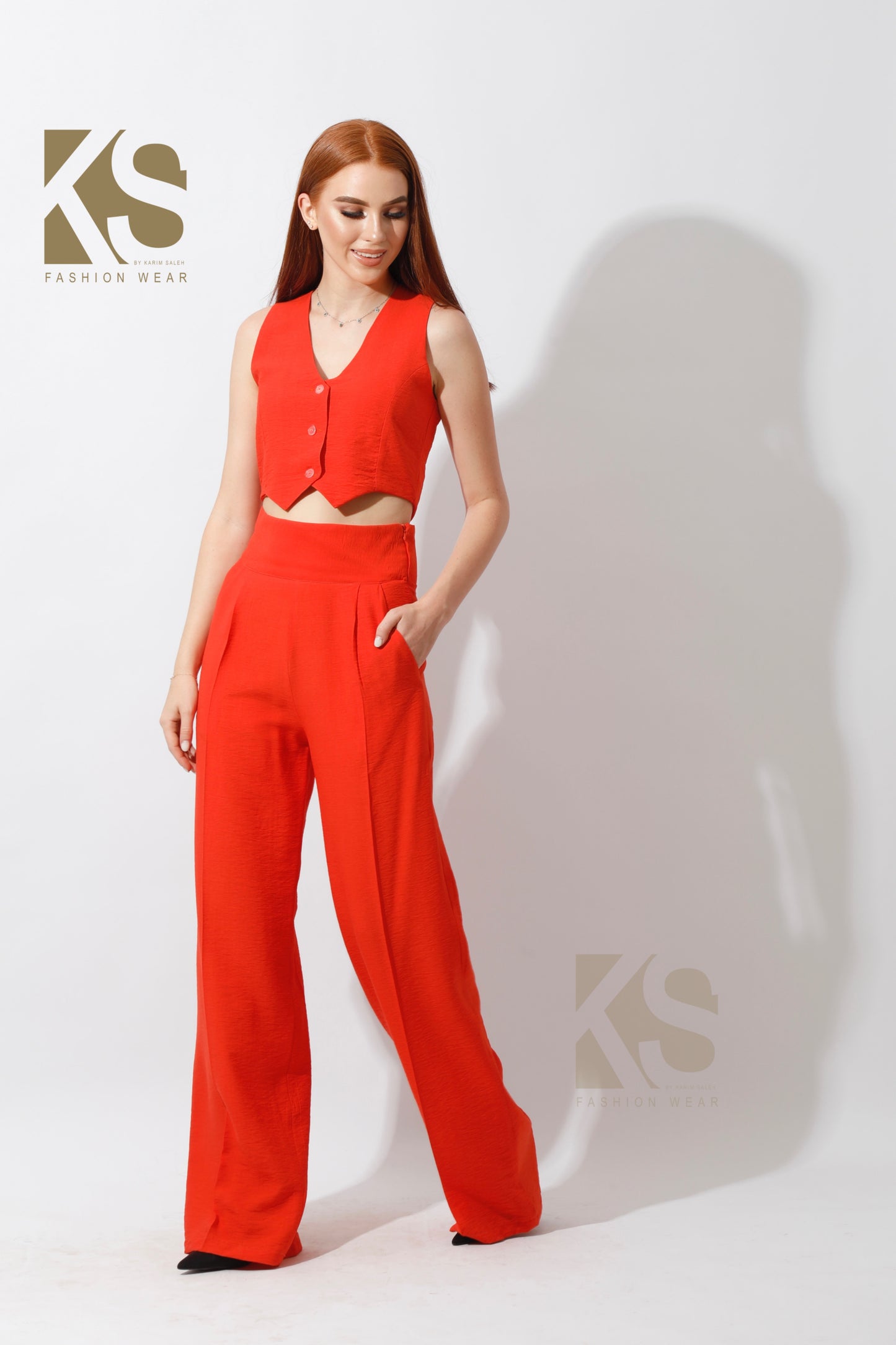 Co-Ord Vest Set - Orange
