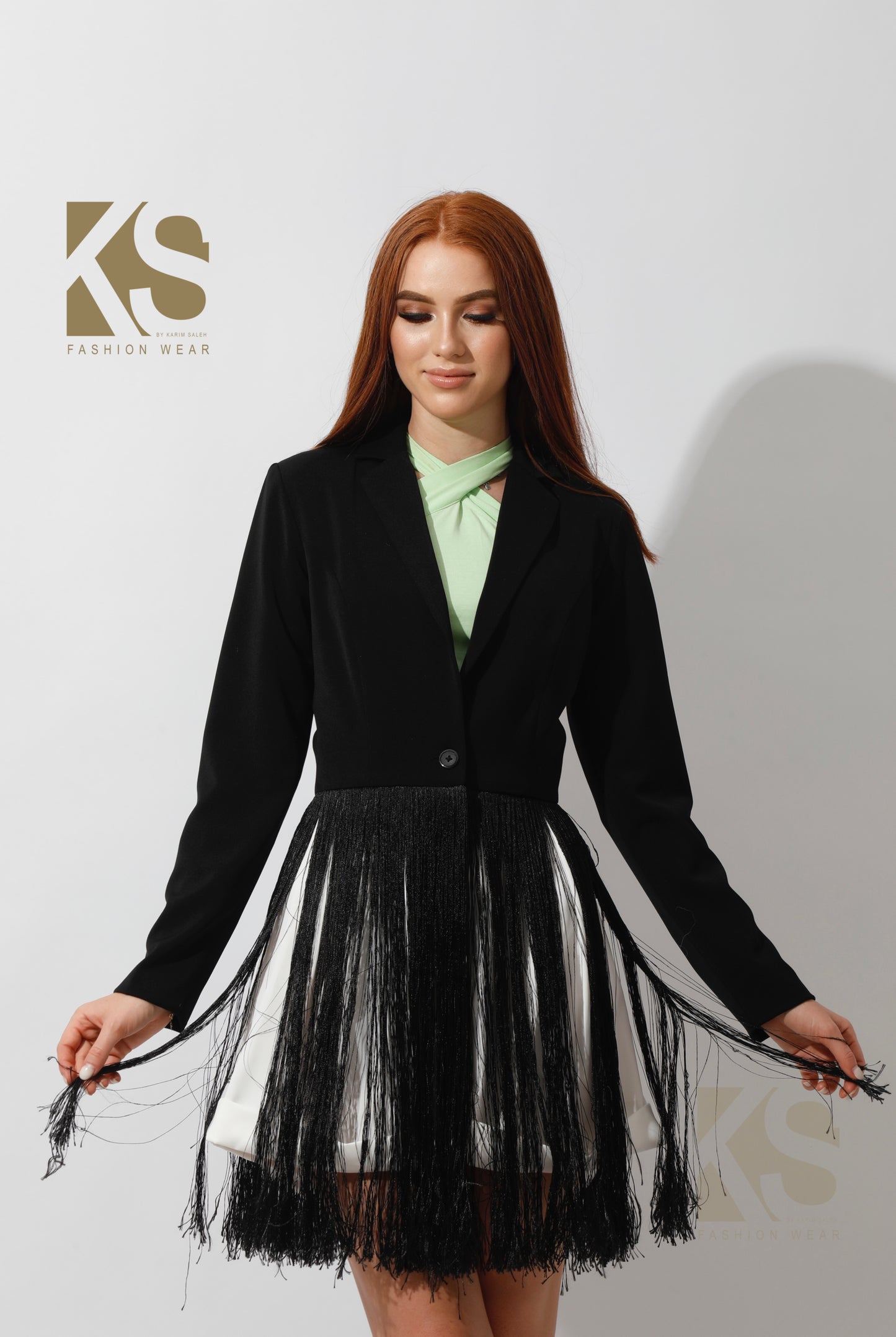 Fringed Blazer - Black