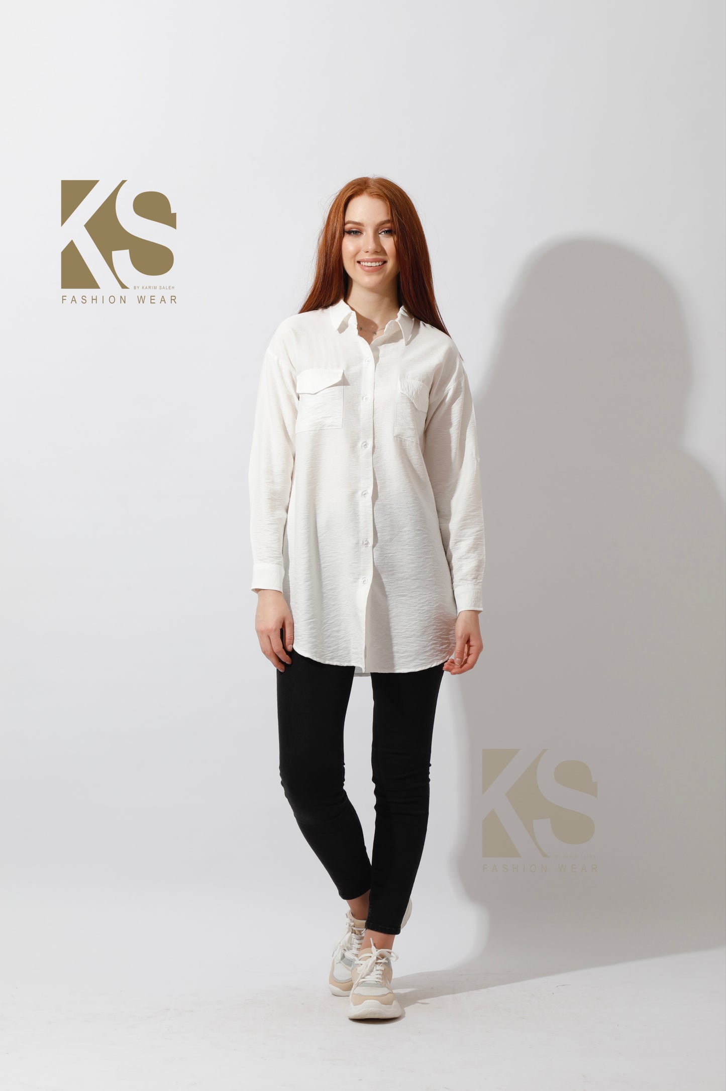 Shirt with Two Pockets - White