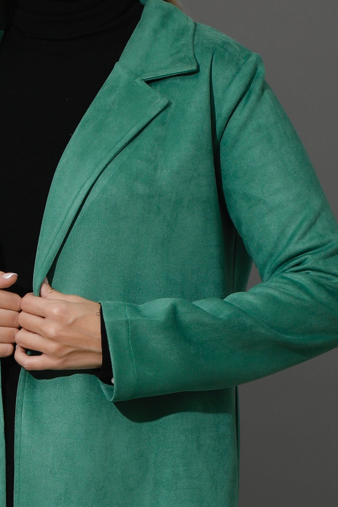 Open Front Cardigan - Green
