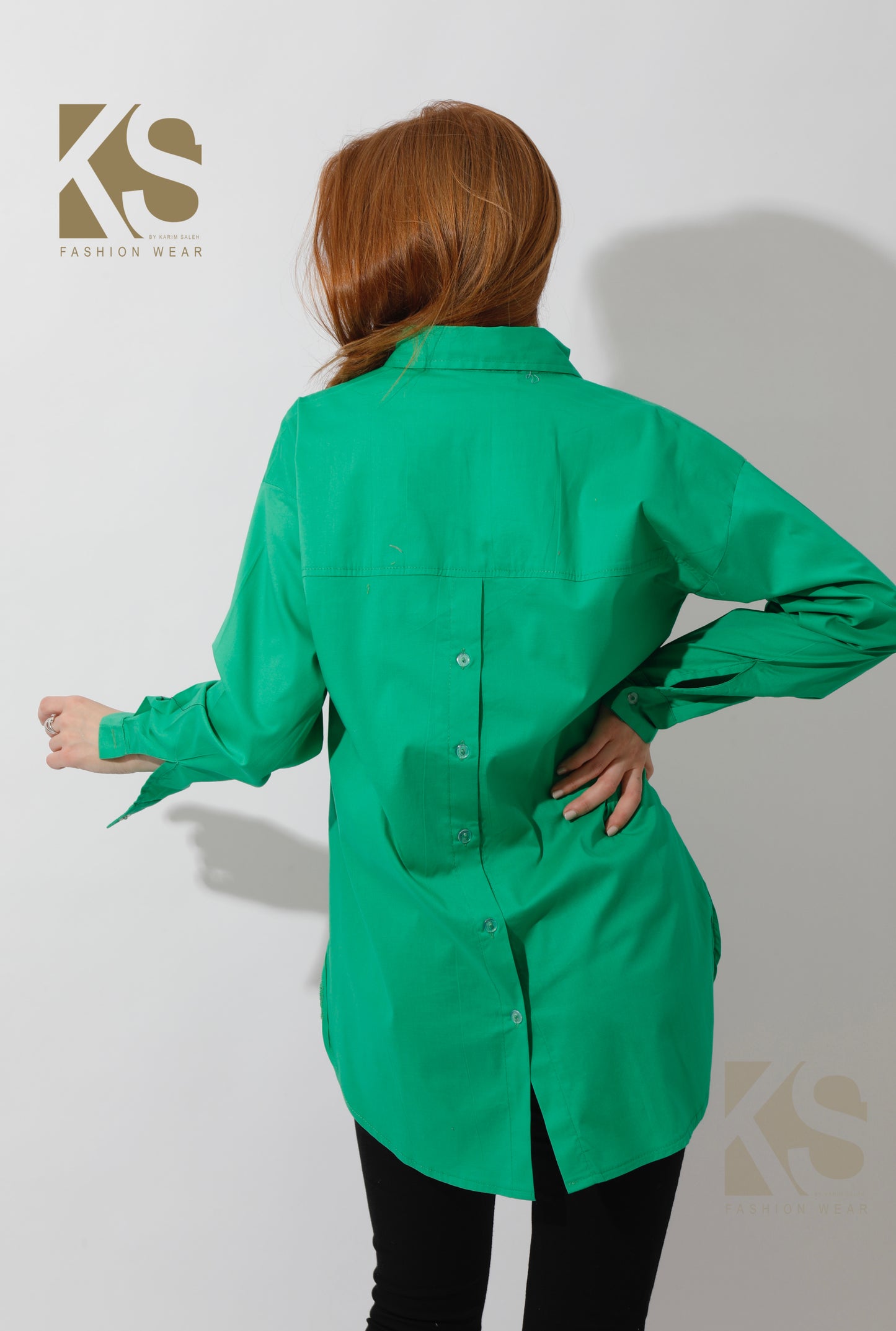 Buttons Back Shirt - Green