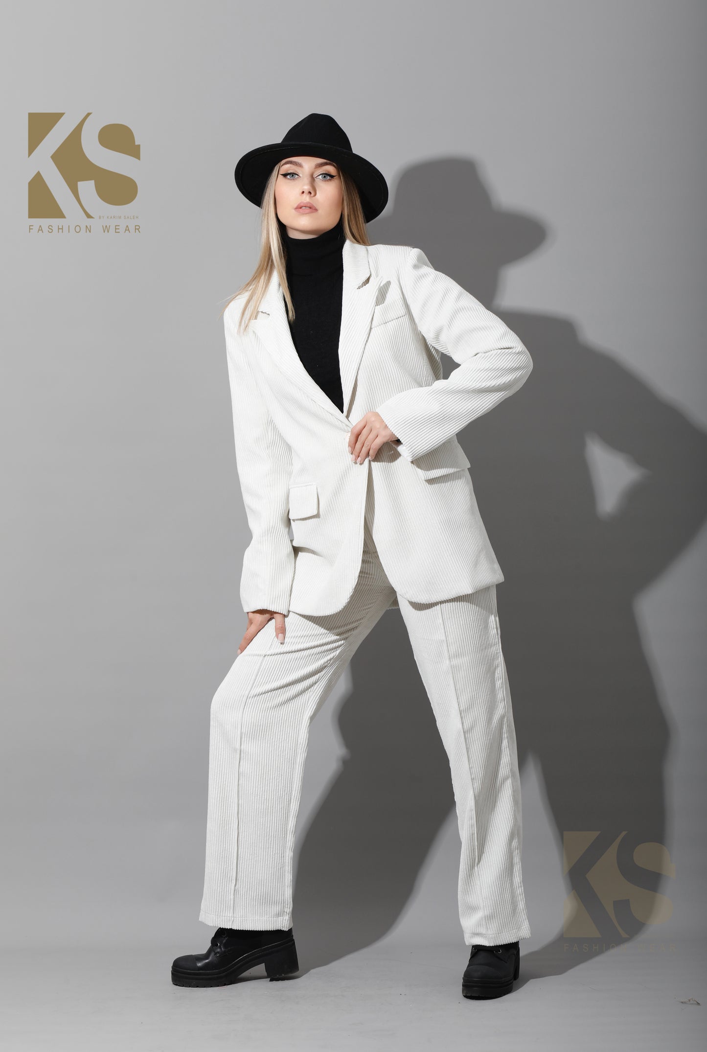 Tailored Oversized Suits - White Velvet